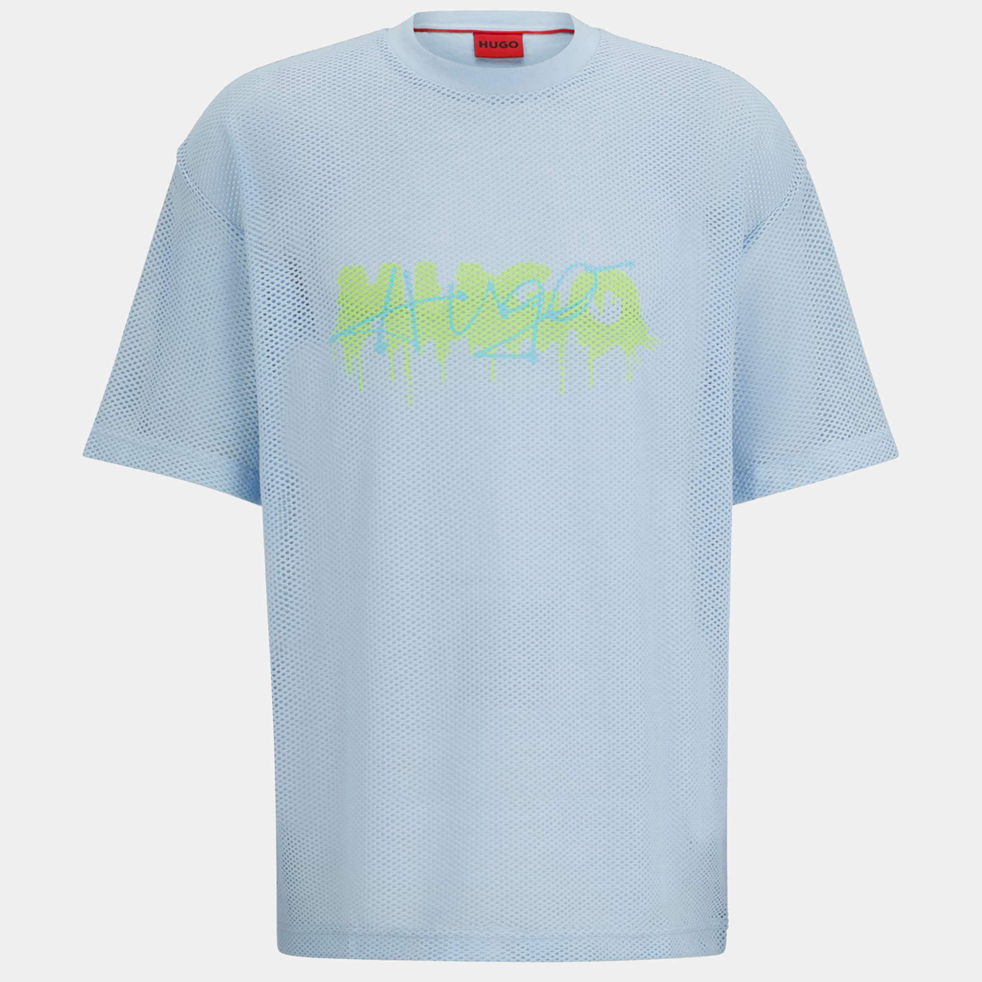 Hugo Boss Blue Printed Mesh Crewneck Dstaros T-Shirt M