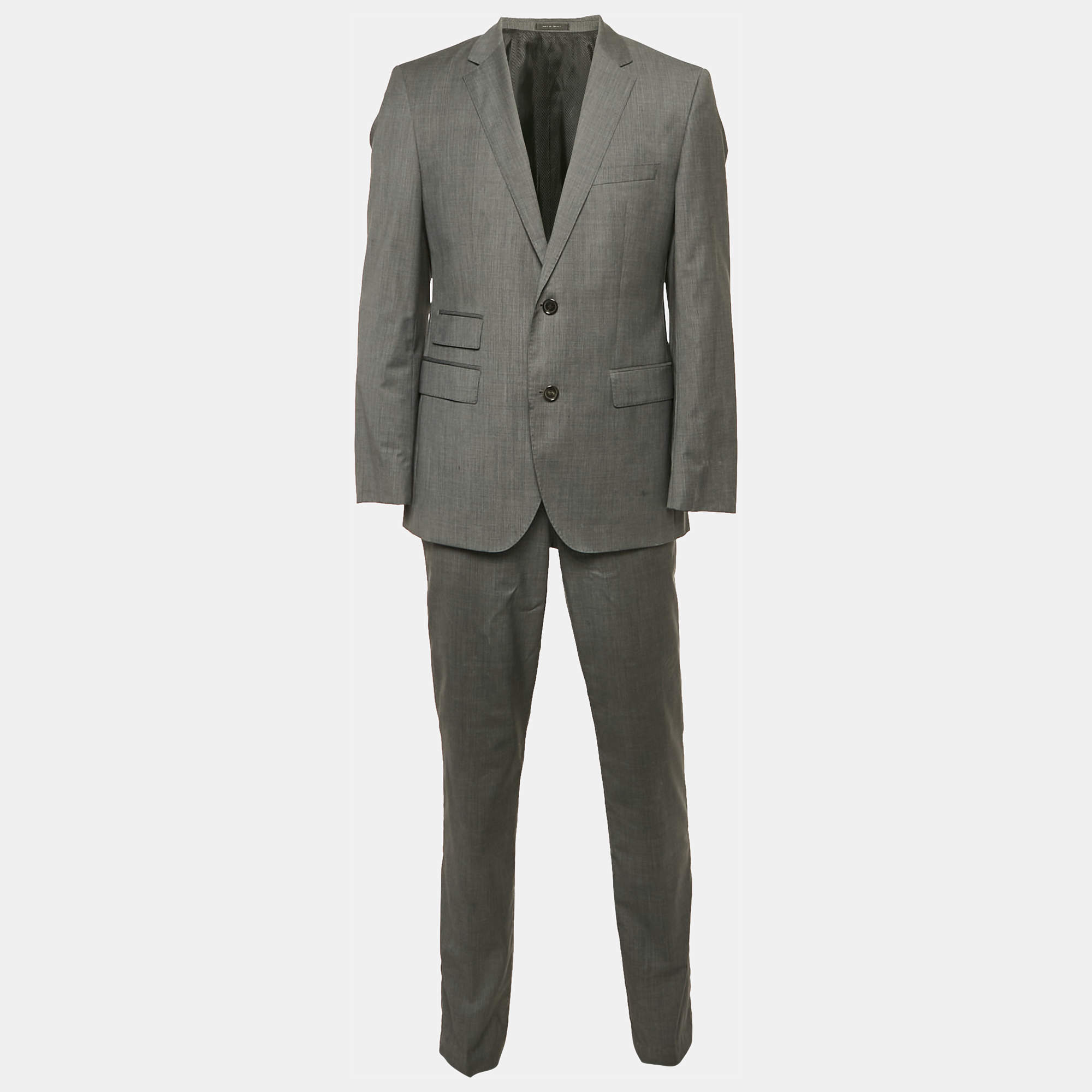 Hugo Boss Grey Wool Tailored Super 100 Suit L