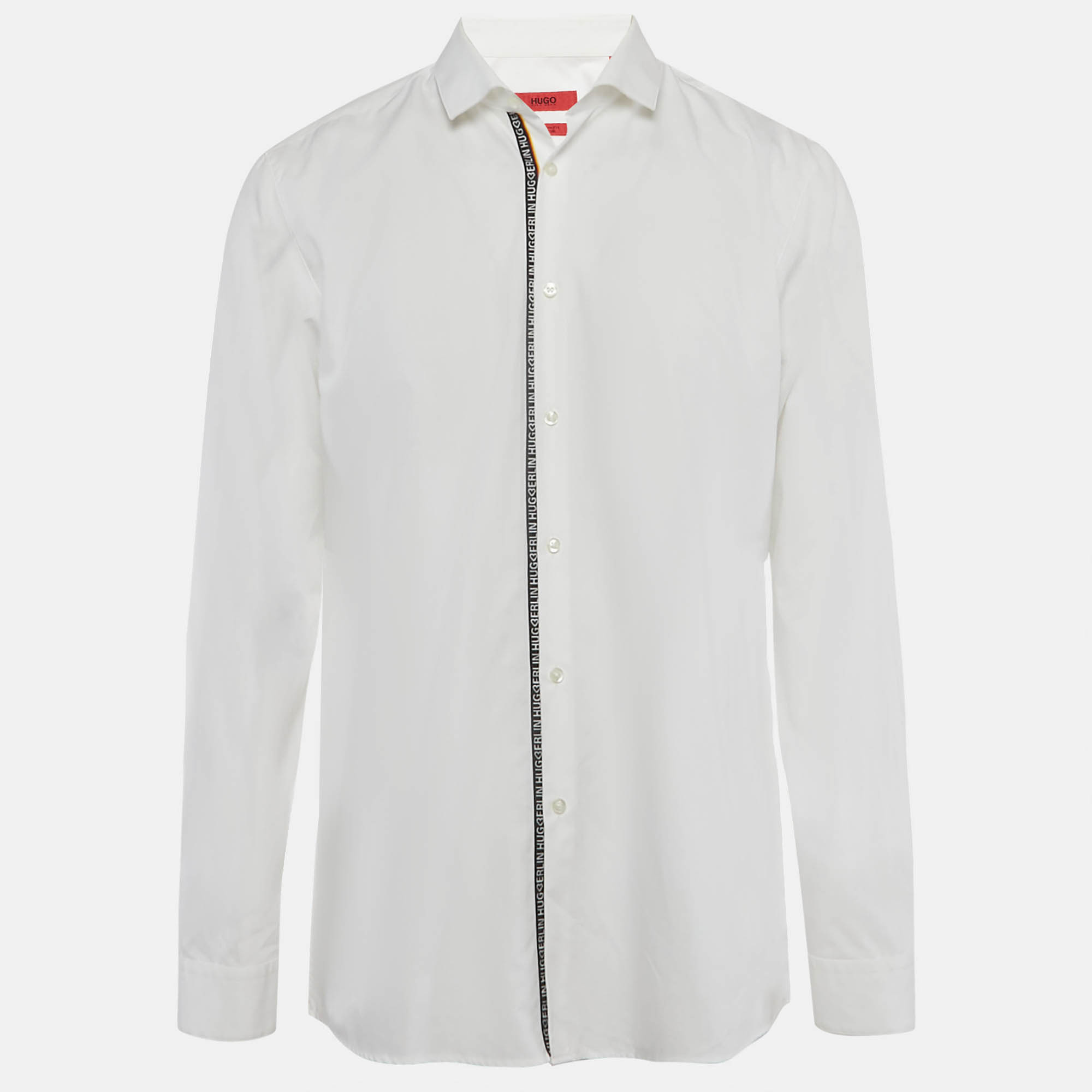 Pre Owned Hugo Boss White Cotton Extra Slim Fit Erondo Shirt XXL
