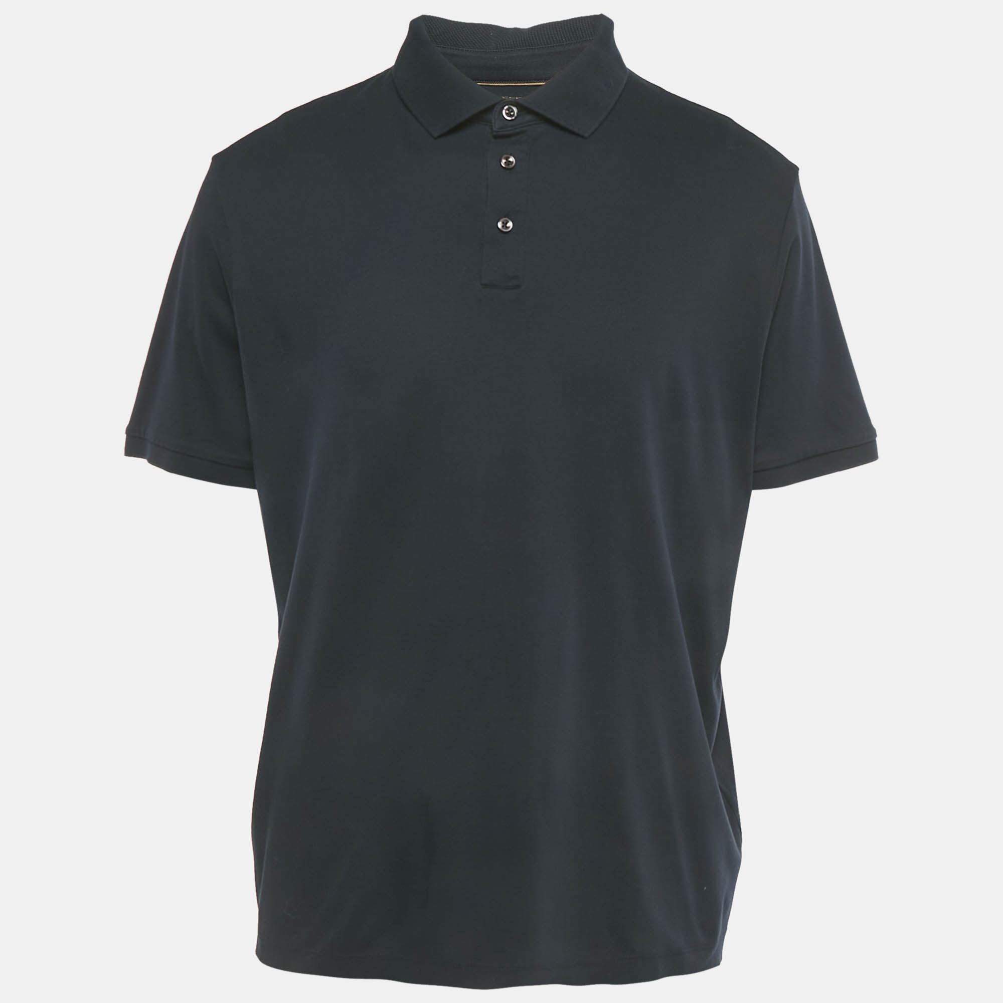 مملوكة مسبقًا Hugo Boss Navy Blue Jersey L-Perry Polo T-Shirt XXL