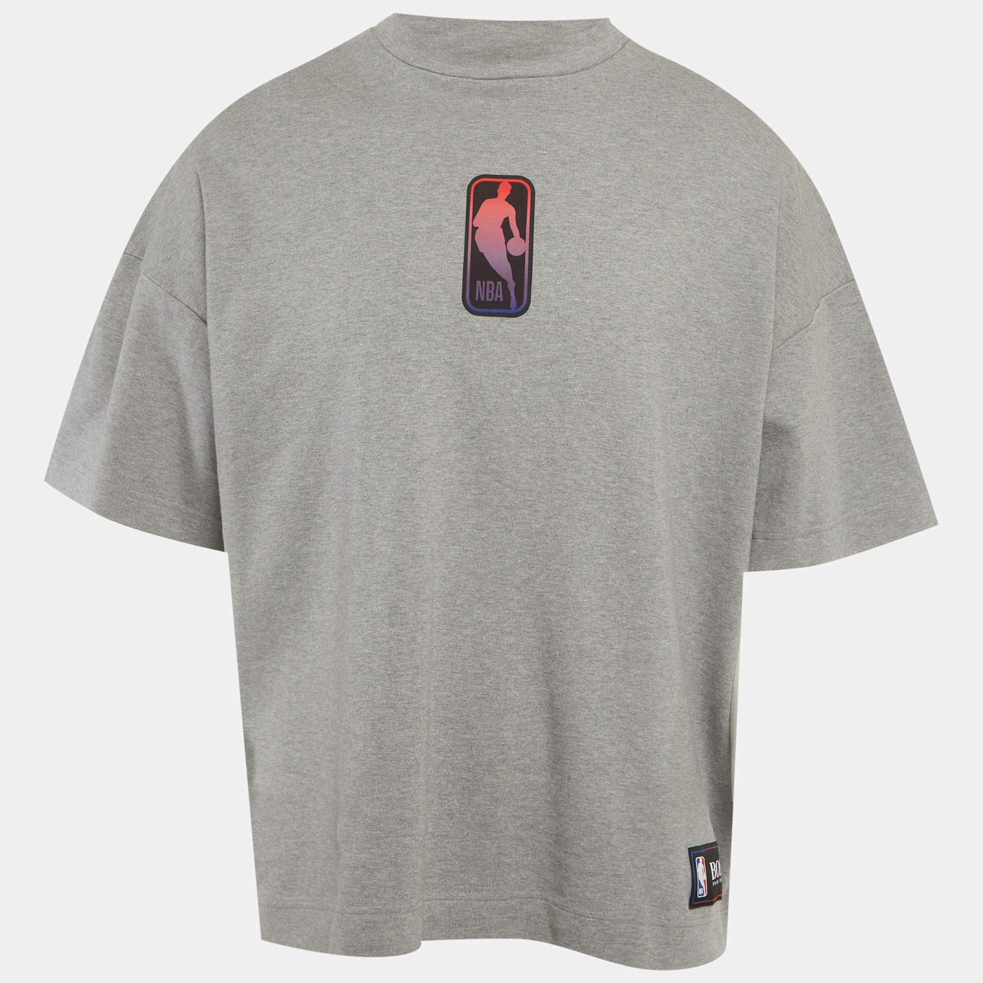 Pre Owned Hugo Boss Grey x NBA Grey Applique Jersey T-Shirt M