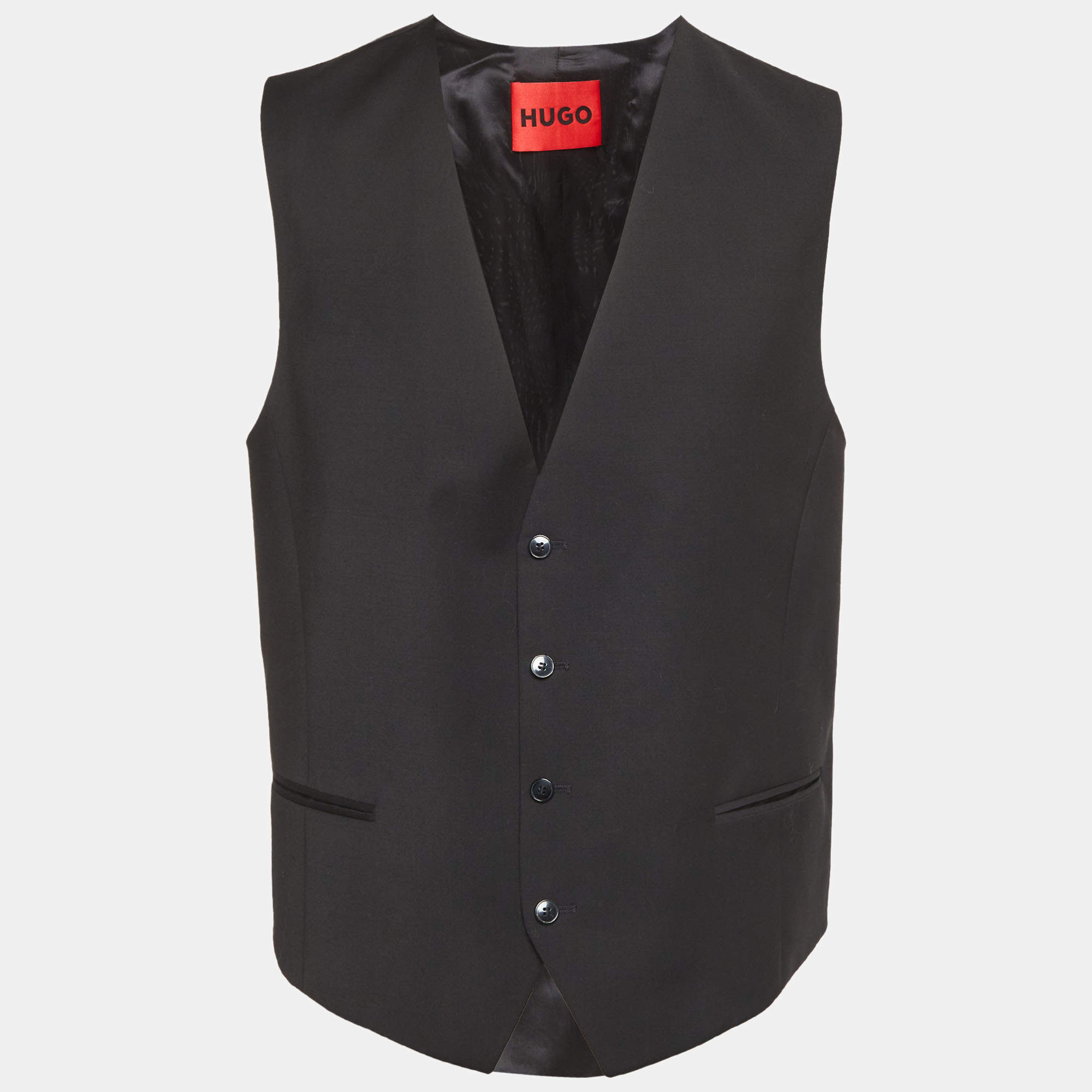 مملوكة مسبقًا Hugo Hugo Boss Black Wool Vest 3XL