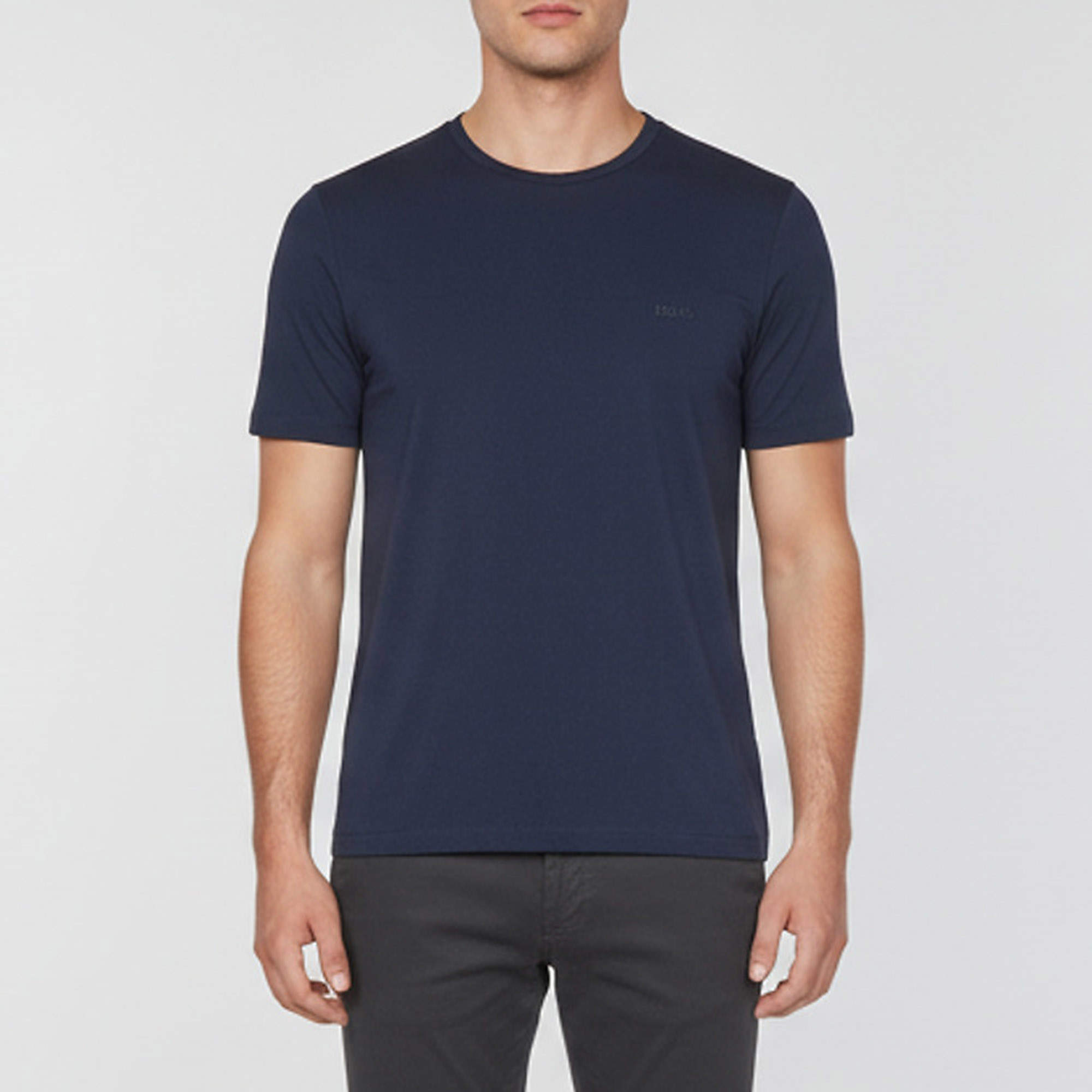 مملوكة مسبقًا Hugo Boss Navy Blue Jersey Logo Embroidered Rn 3P Classic T-Shirt M 