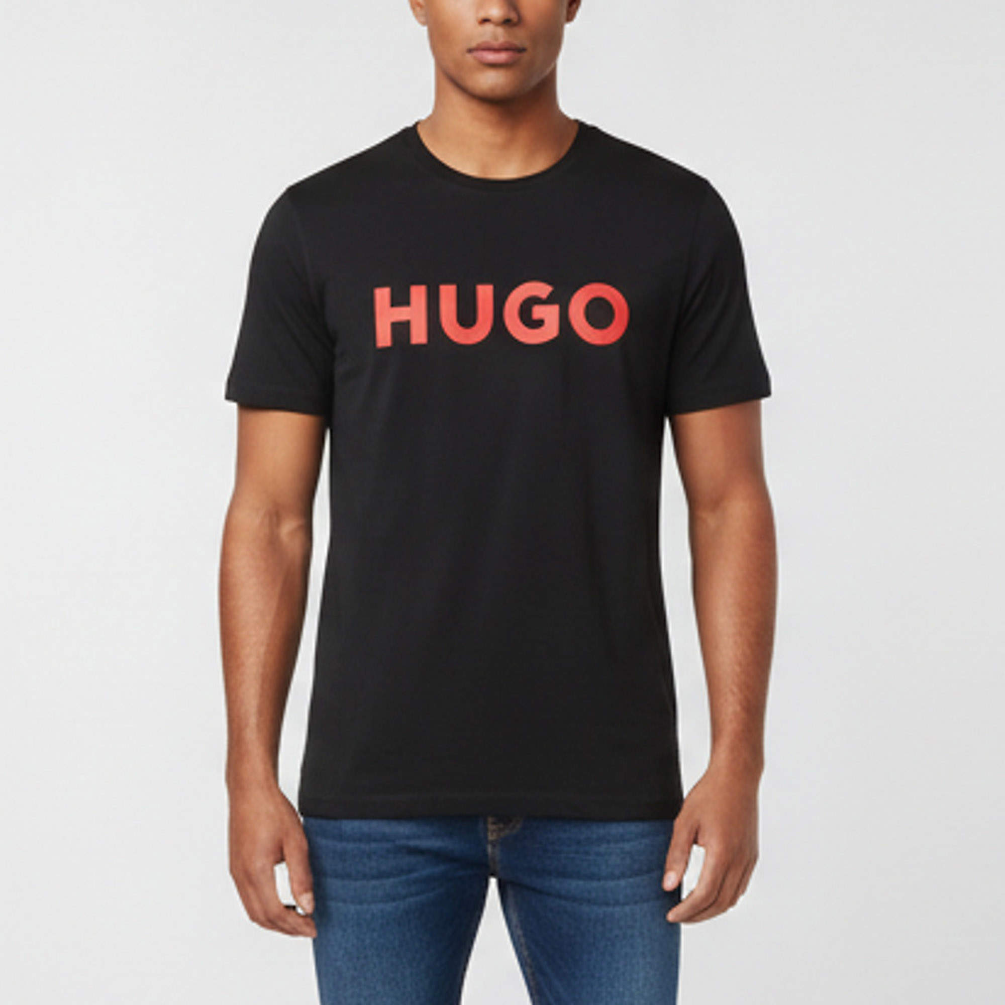 Pre Owned Hugo Boss Black Black Logo Printed Dulivio T-Shirt XL