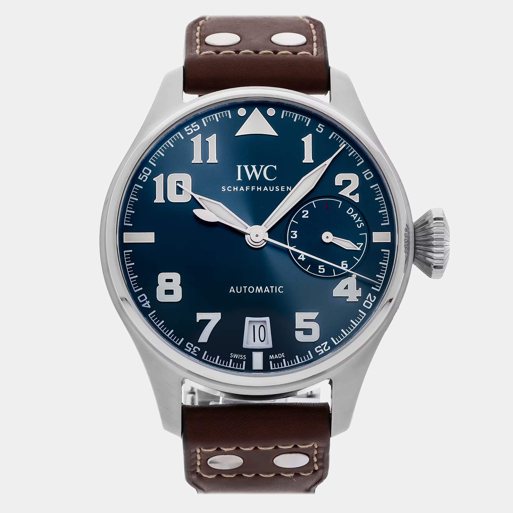 IWC Blue Stainless Steel Big Pilot's IW5009-08 Automatic Men's Wristwatch 46 mm