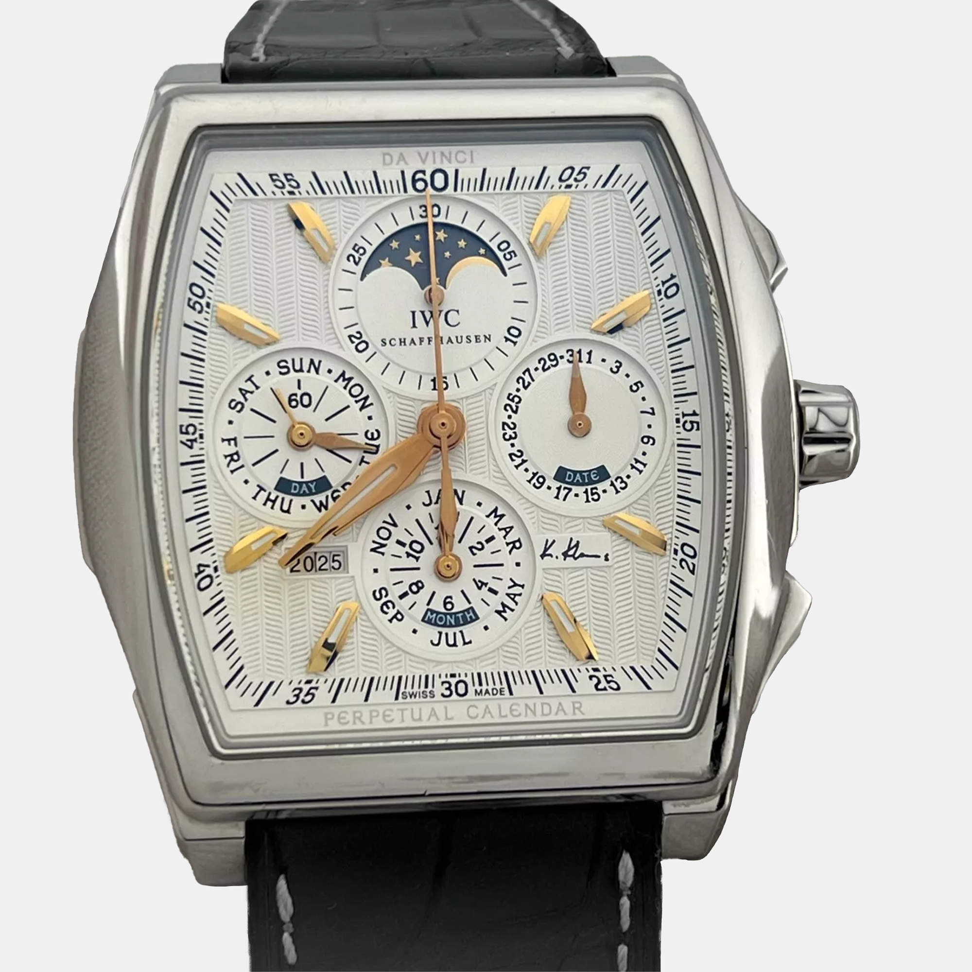 IWC Silver Stainless Steel Da Vinci IW376207 Automatic Men's Wristwatch 43 mm