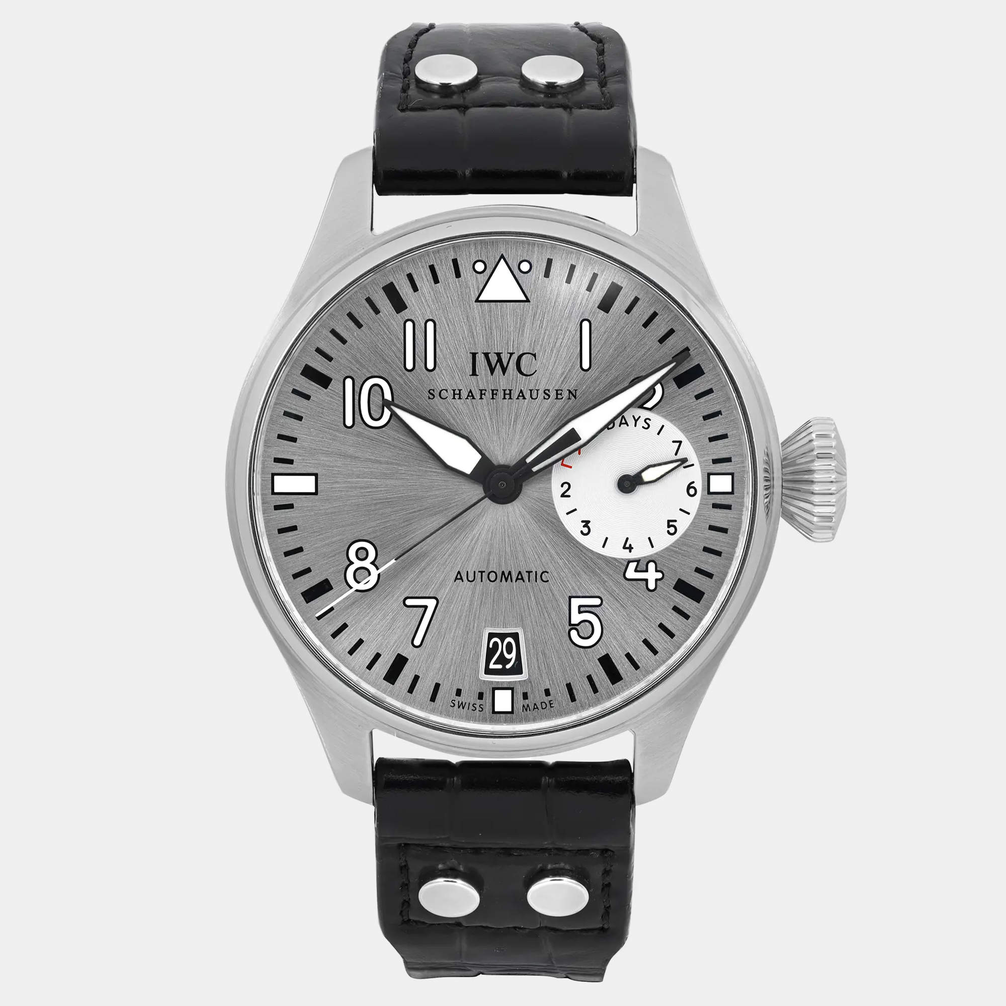 Pre Owned IWC Big Pilot IW500906 Automatic Silver Stainless Steel Men's Wristwatch 46 mm
