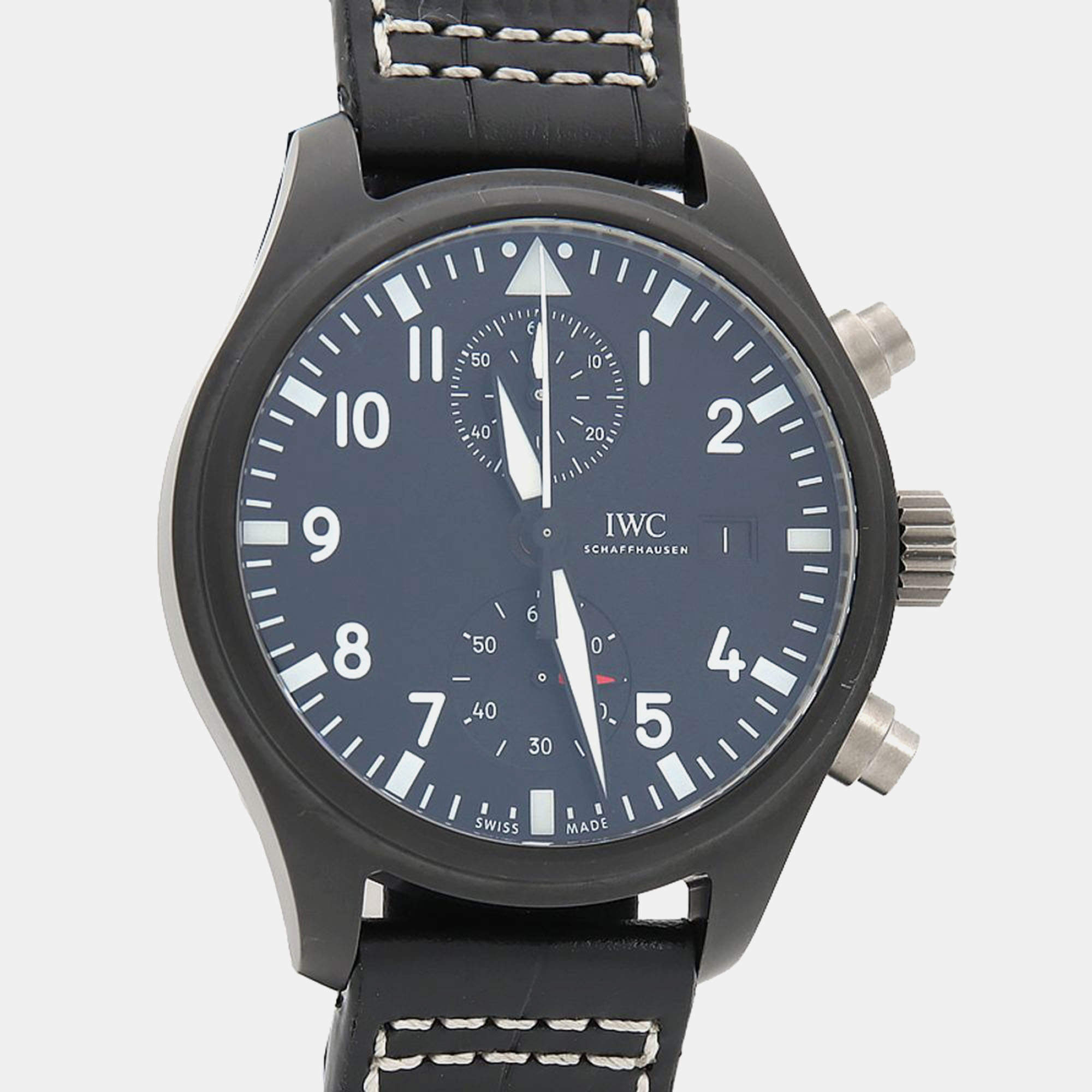 Pre Owned IWC Pilot's Top Gun IW389001 Automatic Ceramic Men's Wristwatch 44.5 mm