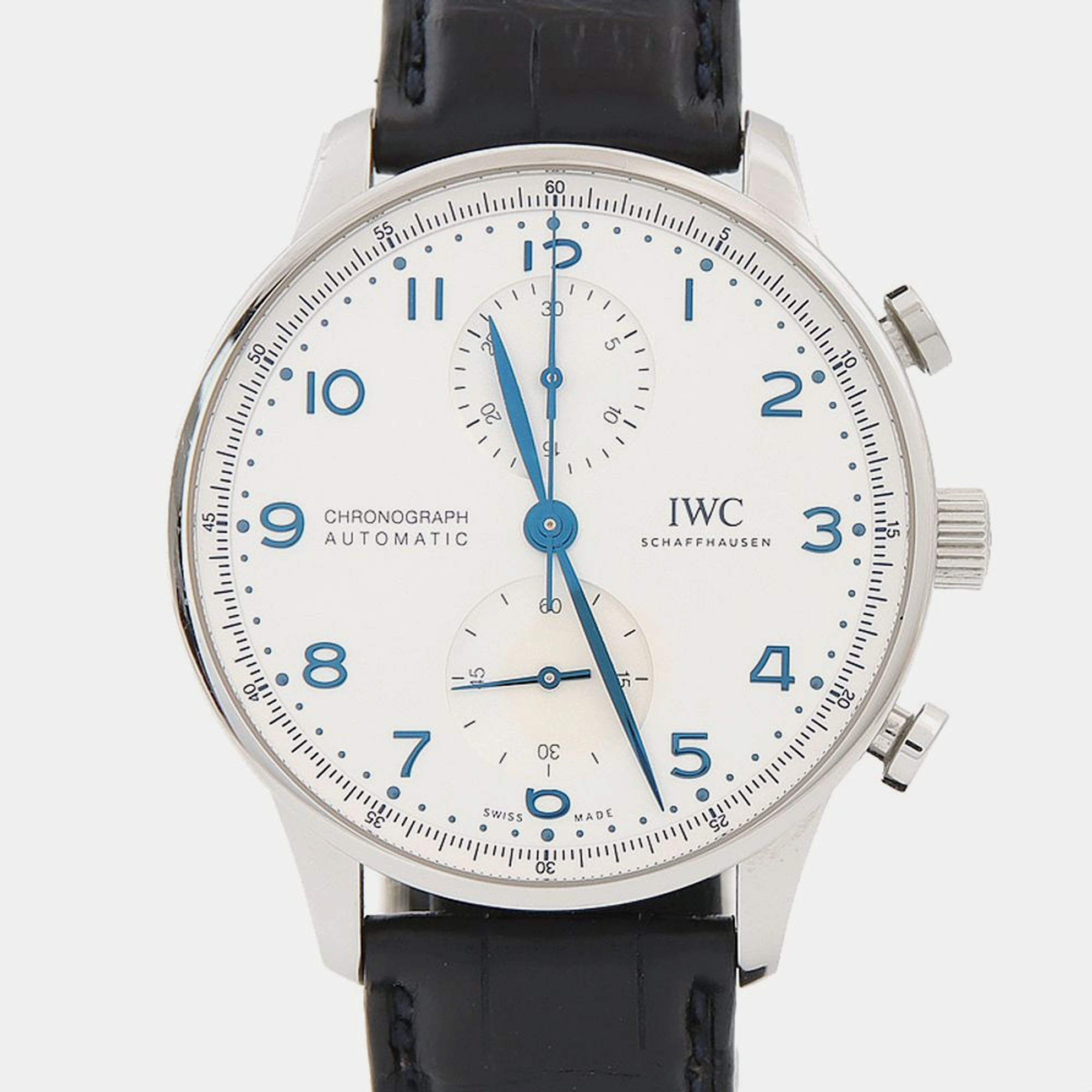 Pre Owned IWC Portuguese Chronograph IW371605 Automatic Stainless Steel Men's Wristwatch 41 mm