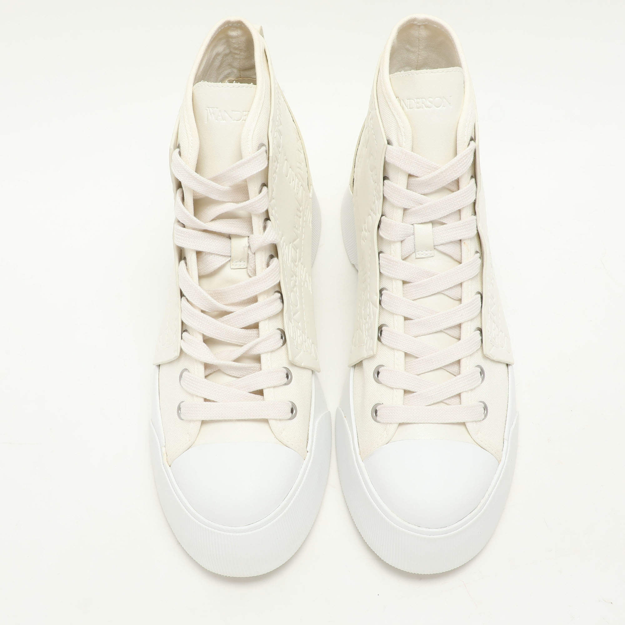 J.W.Anderson White Canvas Leather High Top Sneakers 44 J.W.