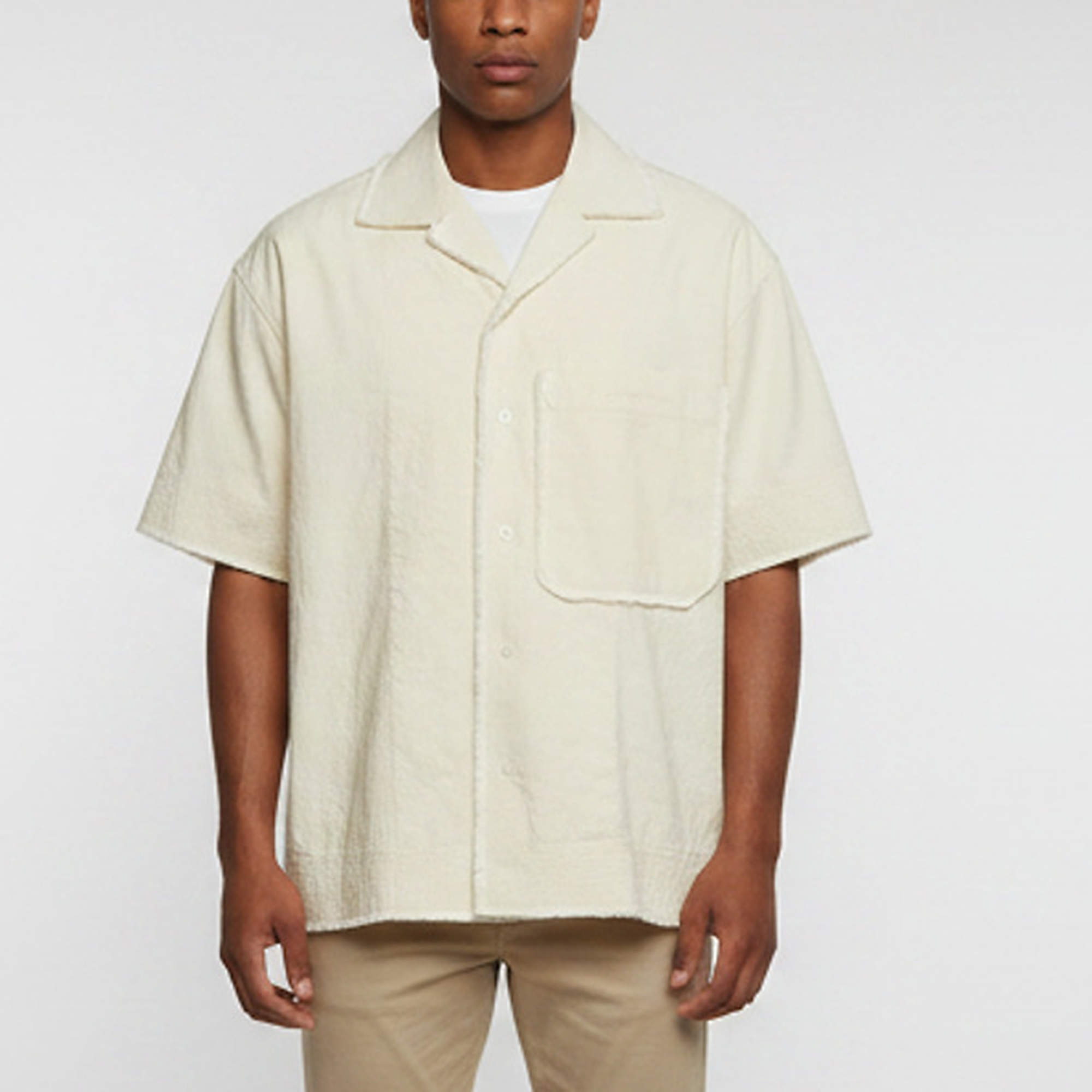 Pre Owned Jacquemus Beige Canvas Short Sleeve Shirt L