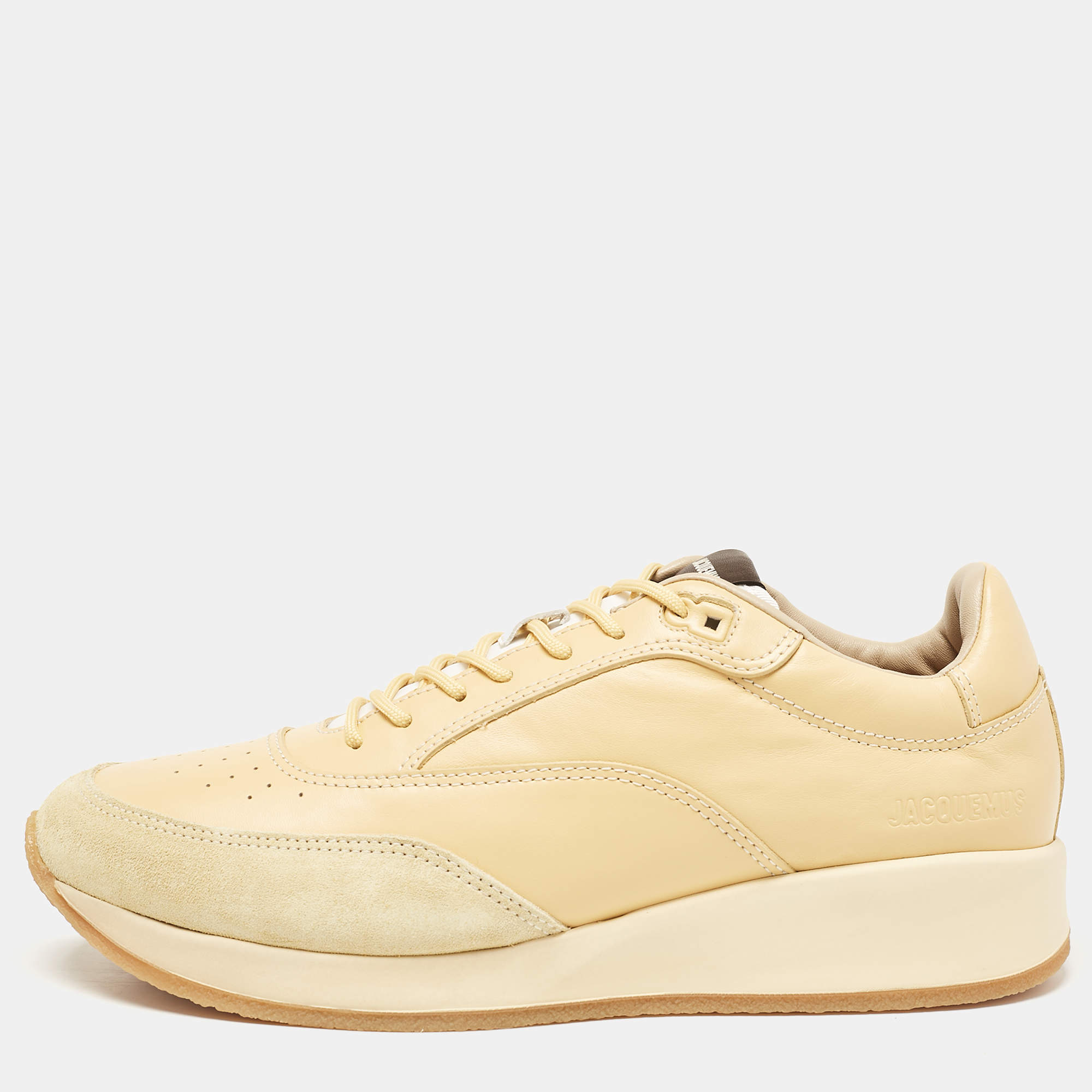 Jacquemus Yellow Leather and Suede La Daddy Sneakers Size 44