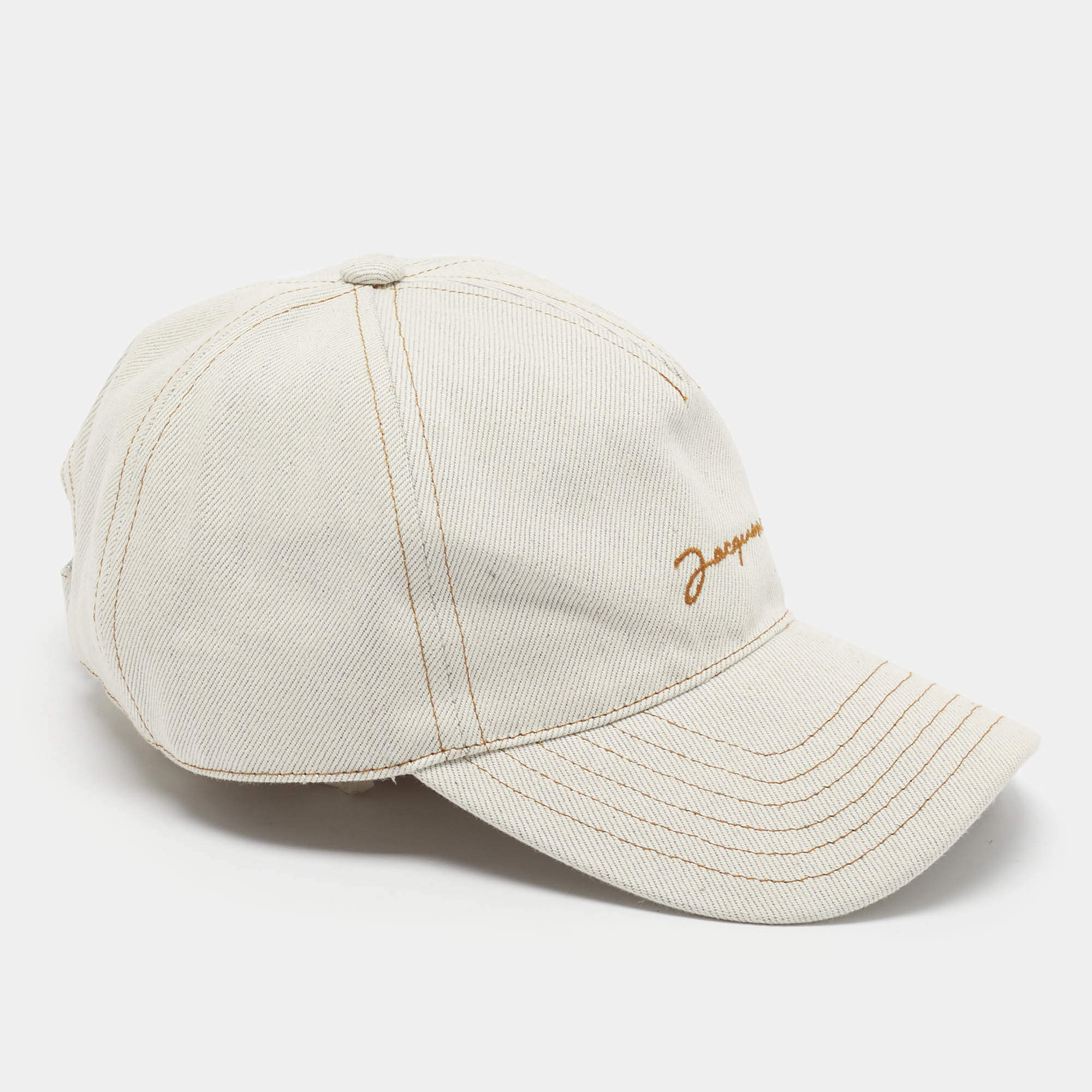 مملوكة مسبقًا Jacquemus Grey Denim La Casquette Signature Baseball Cap Size 60 cm