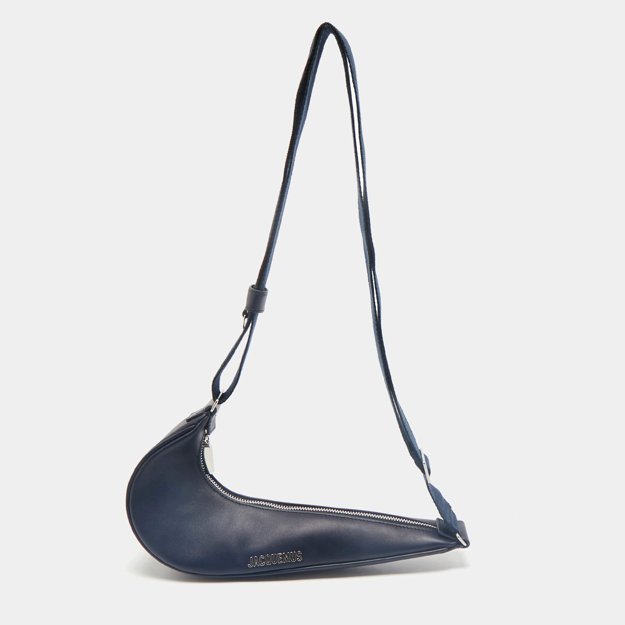 Jacquemus X Nike Navy Blue Leather The Swoosh Bag