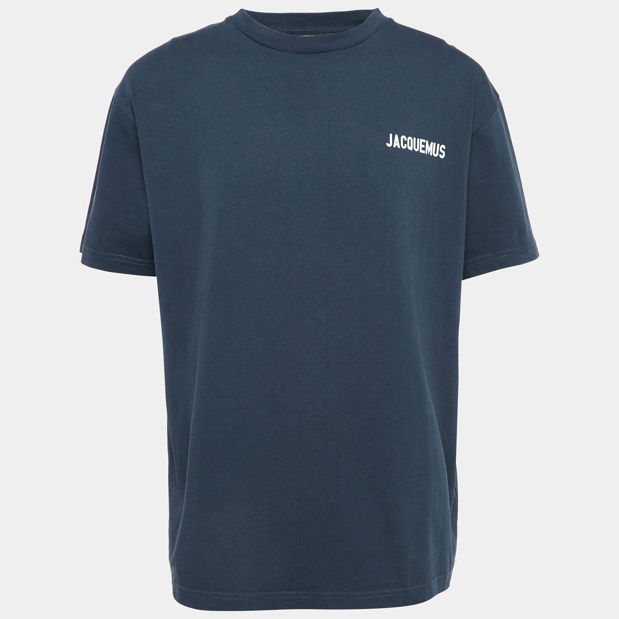 Pre Owned Jacquemus Blue Cotton Crew Neck T-Shirt XXL