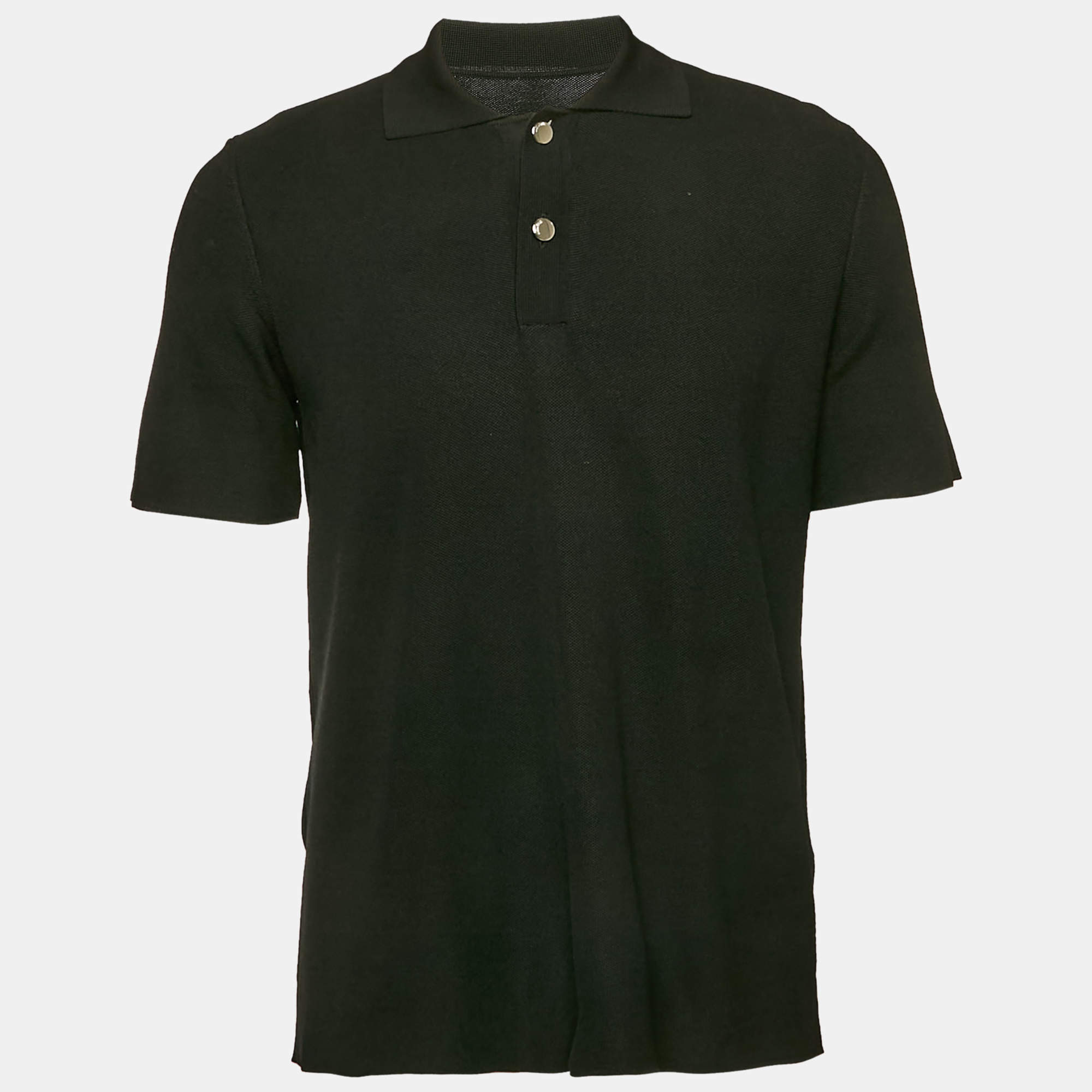 Jacquemus Black Knit Logo Detail Polo T-Shirt XS
