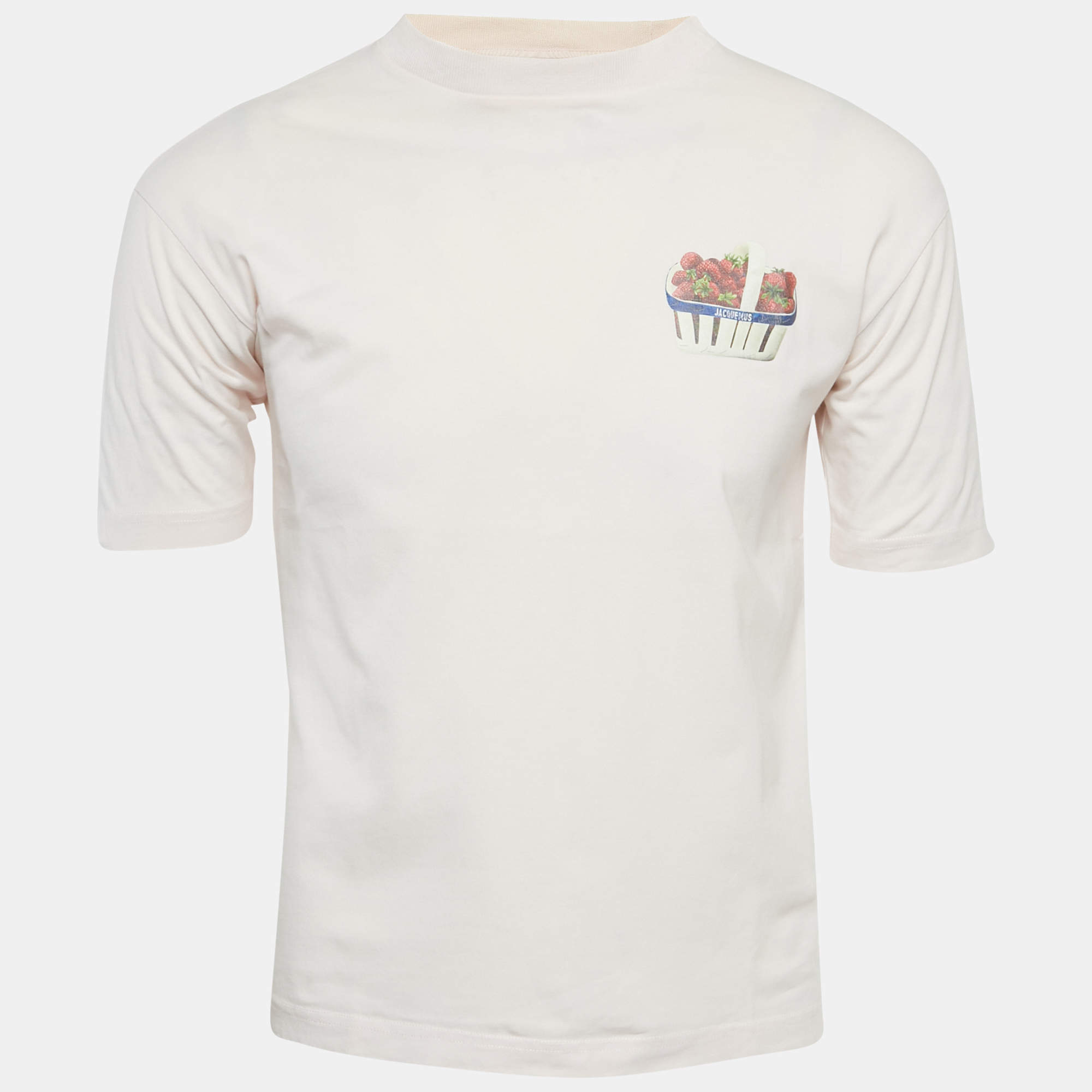 Pre Owned جاكيموس قميص جيرسي بتصميم أزهار وردي على الرقبة مقاس صغير جداً