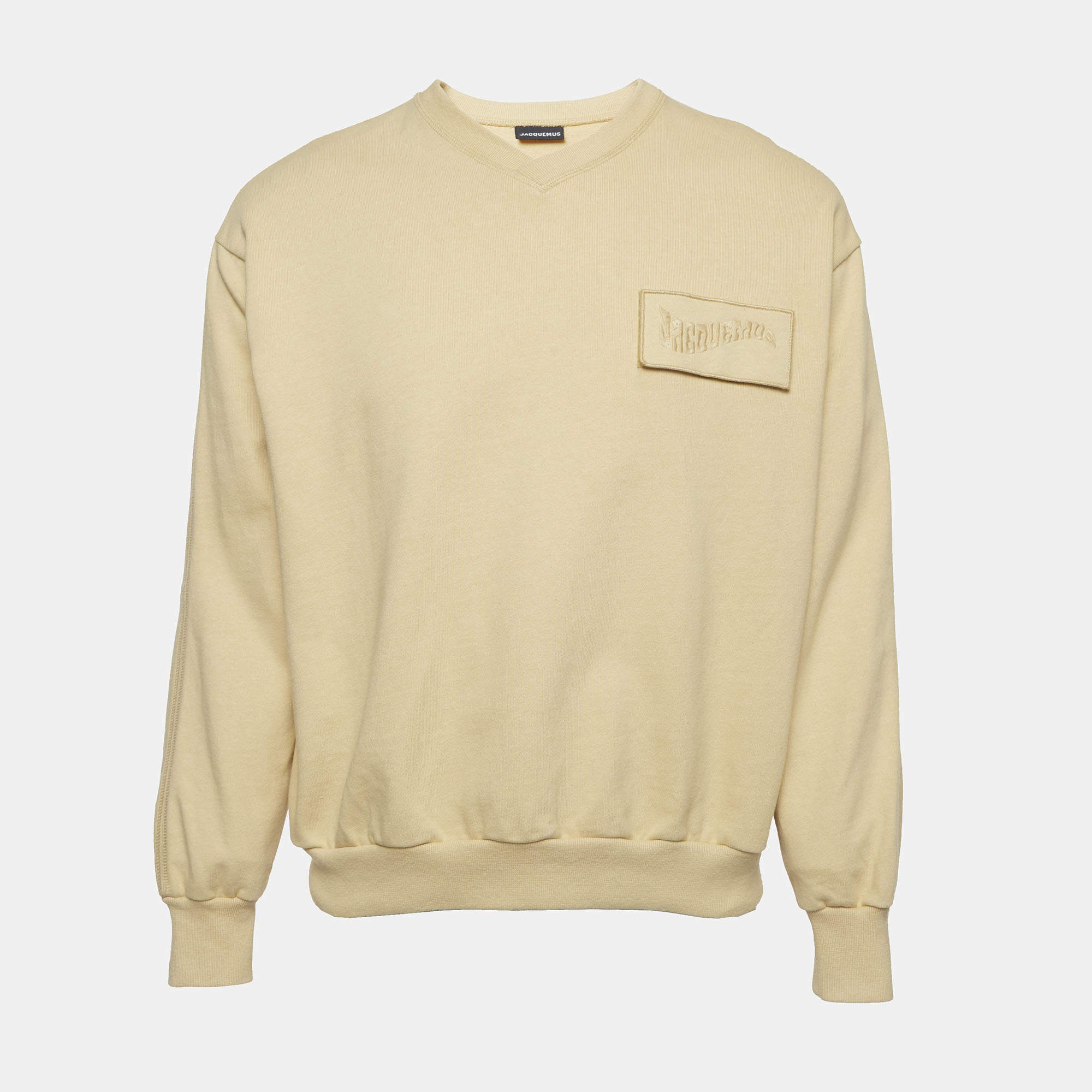 Pre Owned Jacquemus Yellow Cotton Knit Le Sweatshirt Santon Sweatshirt XS