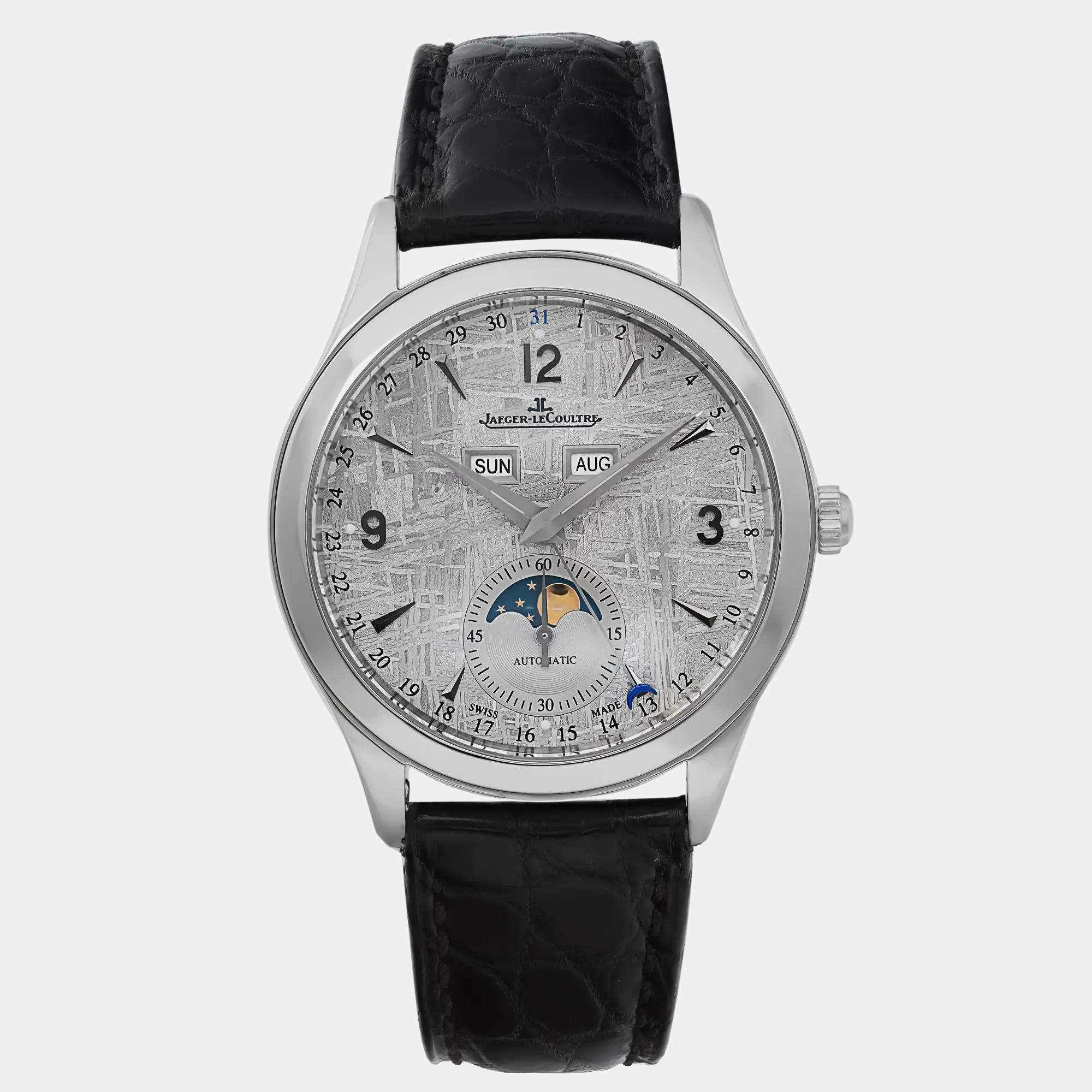 Jaeger LeCoultre Meteorite Stainless Steel Master Calender Q1558421 Automatic Men's Wristwatch 39 mm