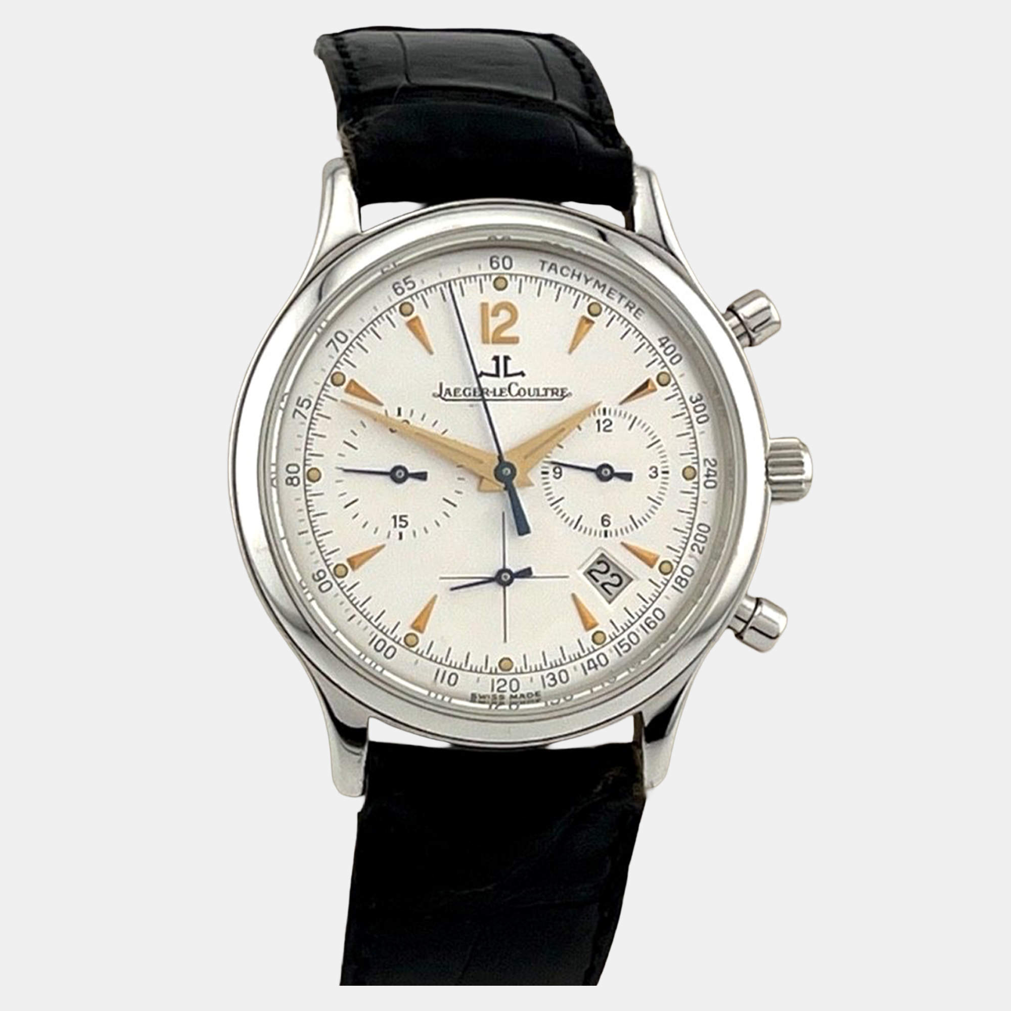 Pre Owned Jaeger-LeCoultre Master Control 145.8.31 Quartz Silver Dial Stainless Steel Men's Wristwatch 34 mm