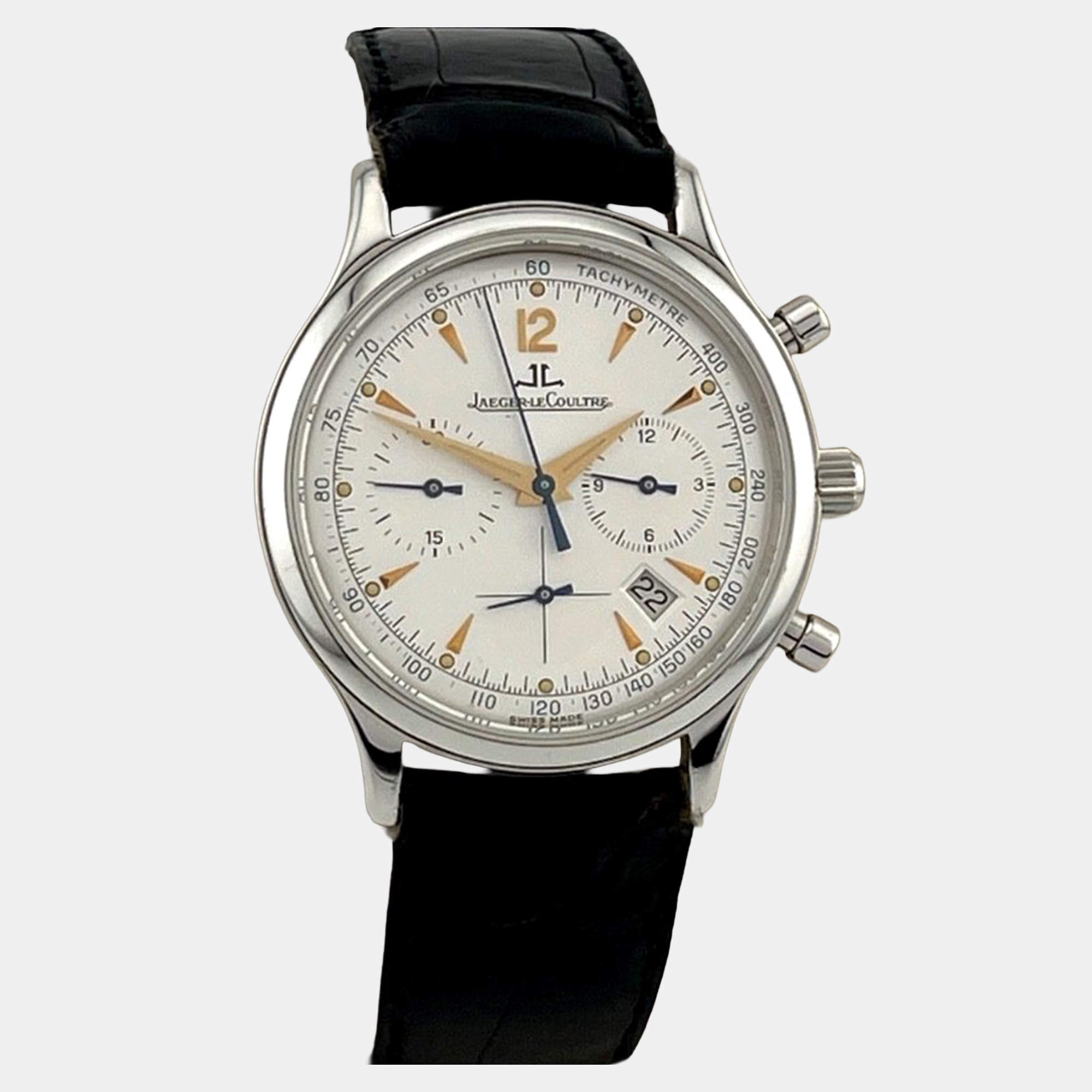 Pre Owned Jaeger-LeCoultre Master Control 145.8.31 Quartz Silver Dial Stainless Steel Men's Wristwatch 34 mm