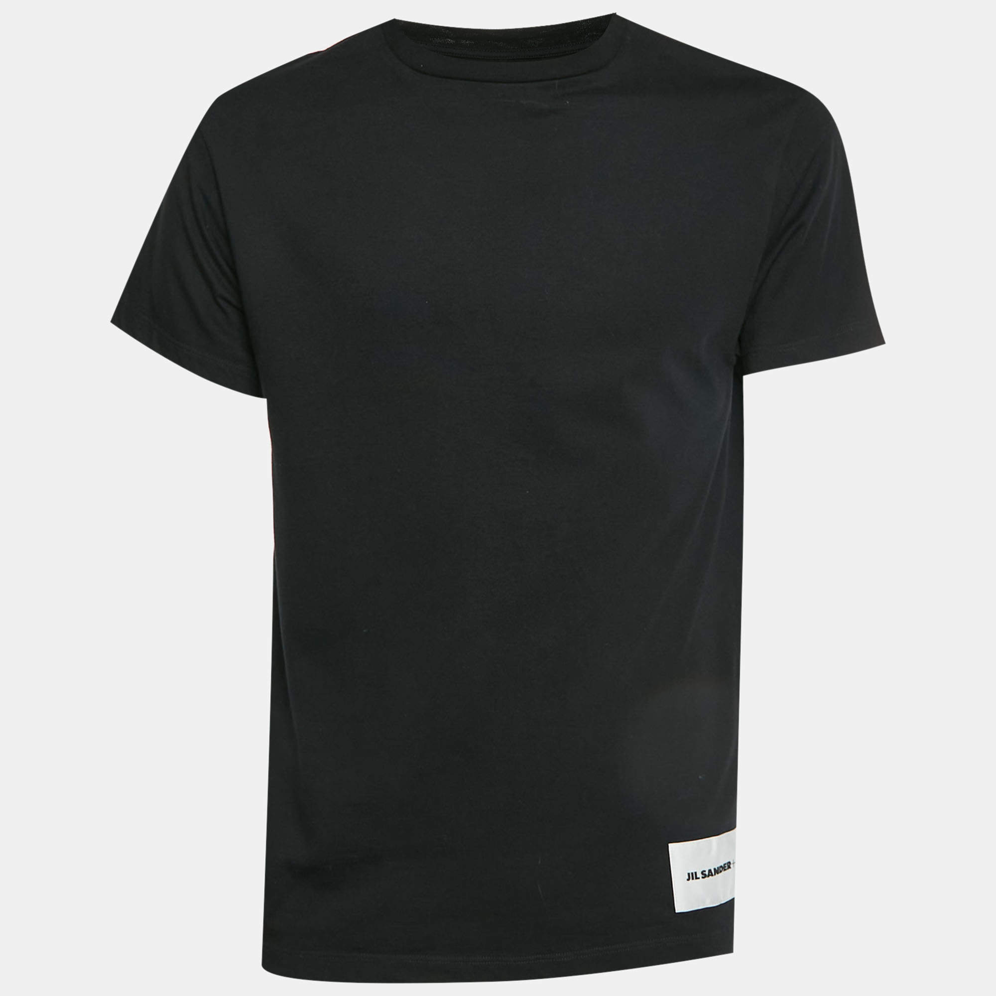 Pre Owned Jil Sander Black Jersey Crewneck T-Shirt L
