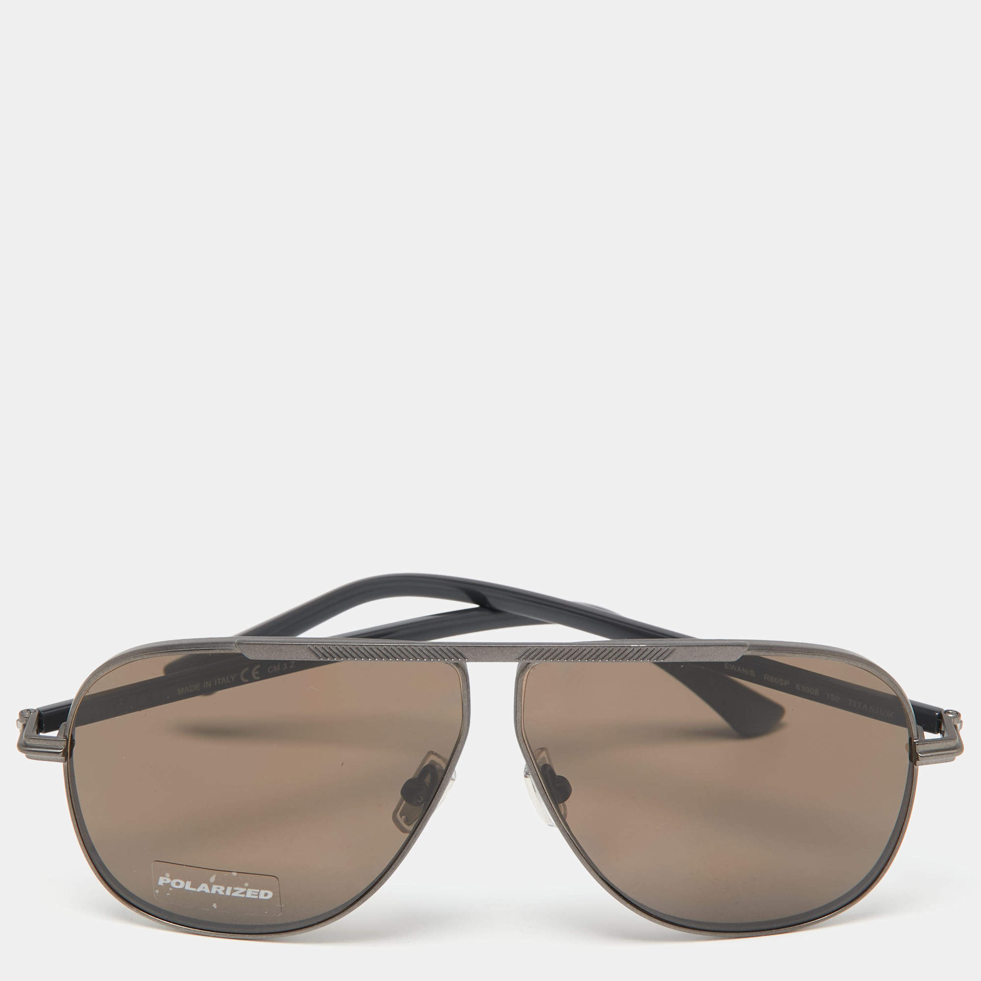 Pre Owned Jimmy Choo Navy Blue/Brown EWAN/S Aviator Sunglasses