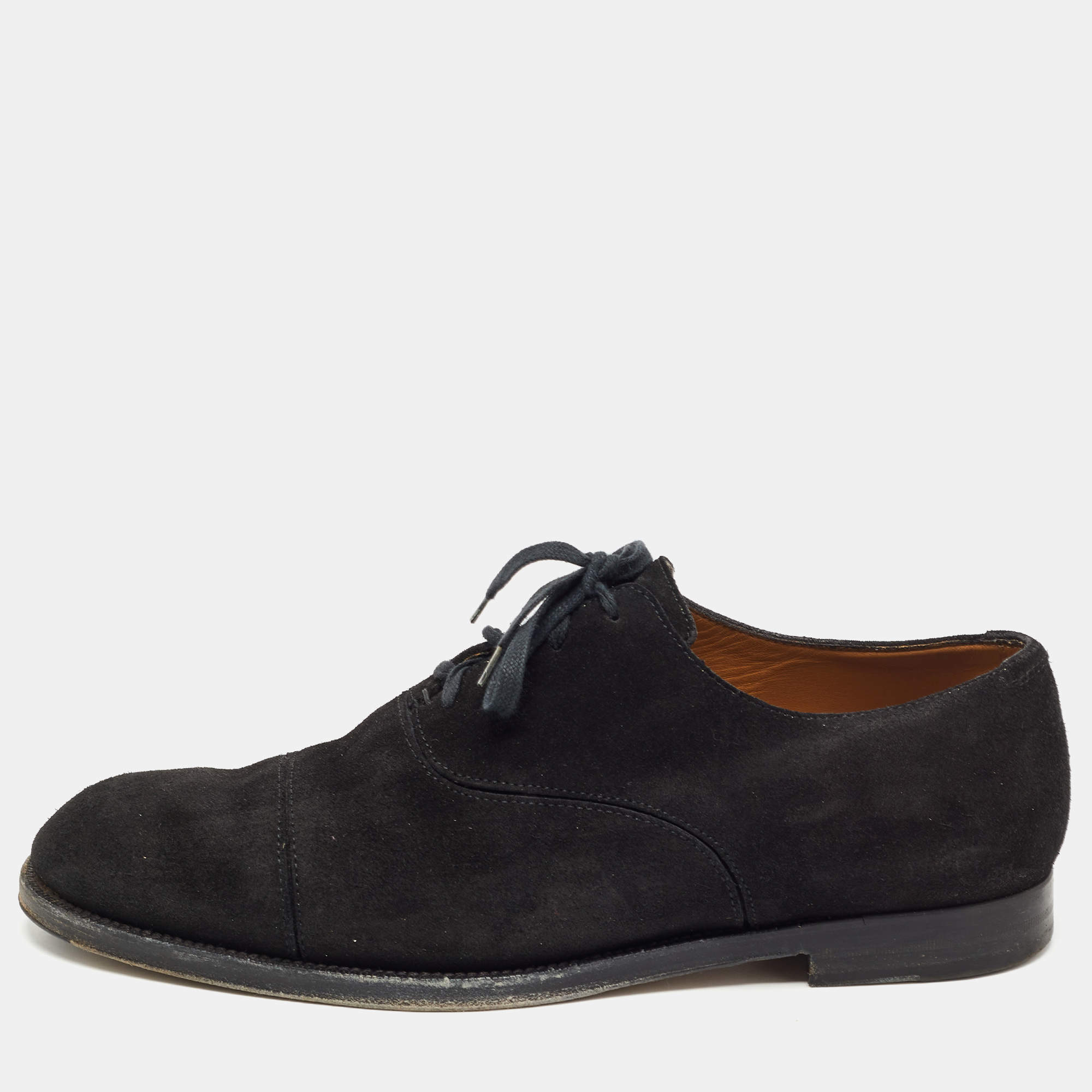Jimmy Choo Black Suede Lace Up Oxfords Size 45