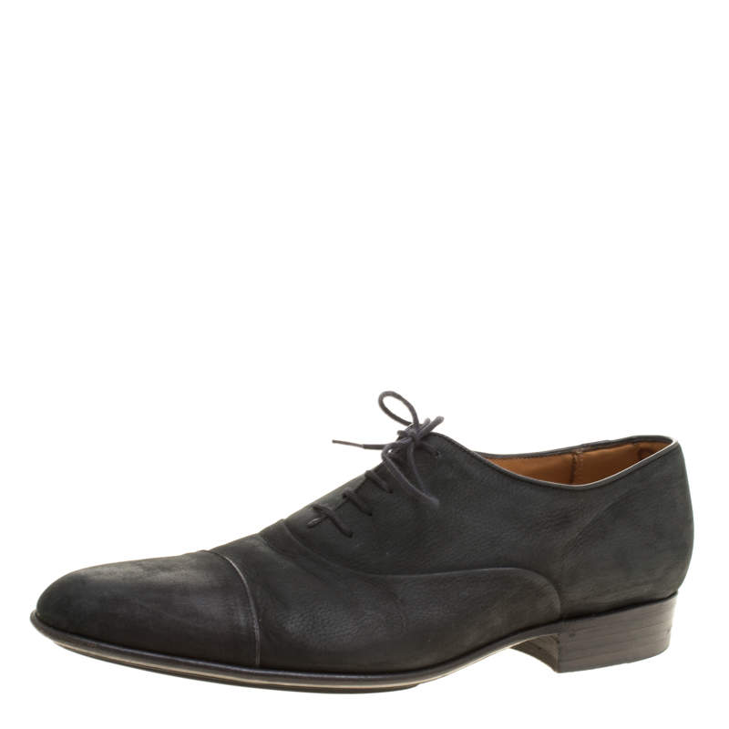 J.M.Weston Black Suede Lace Up Oxfords Size 43
