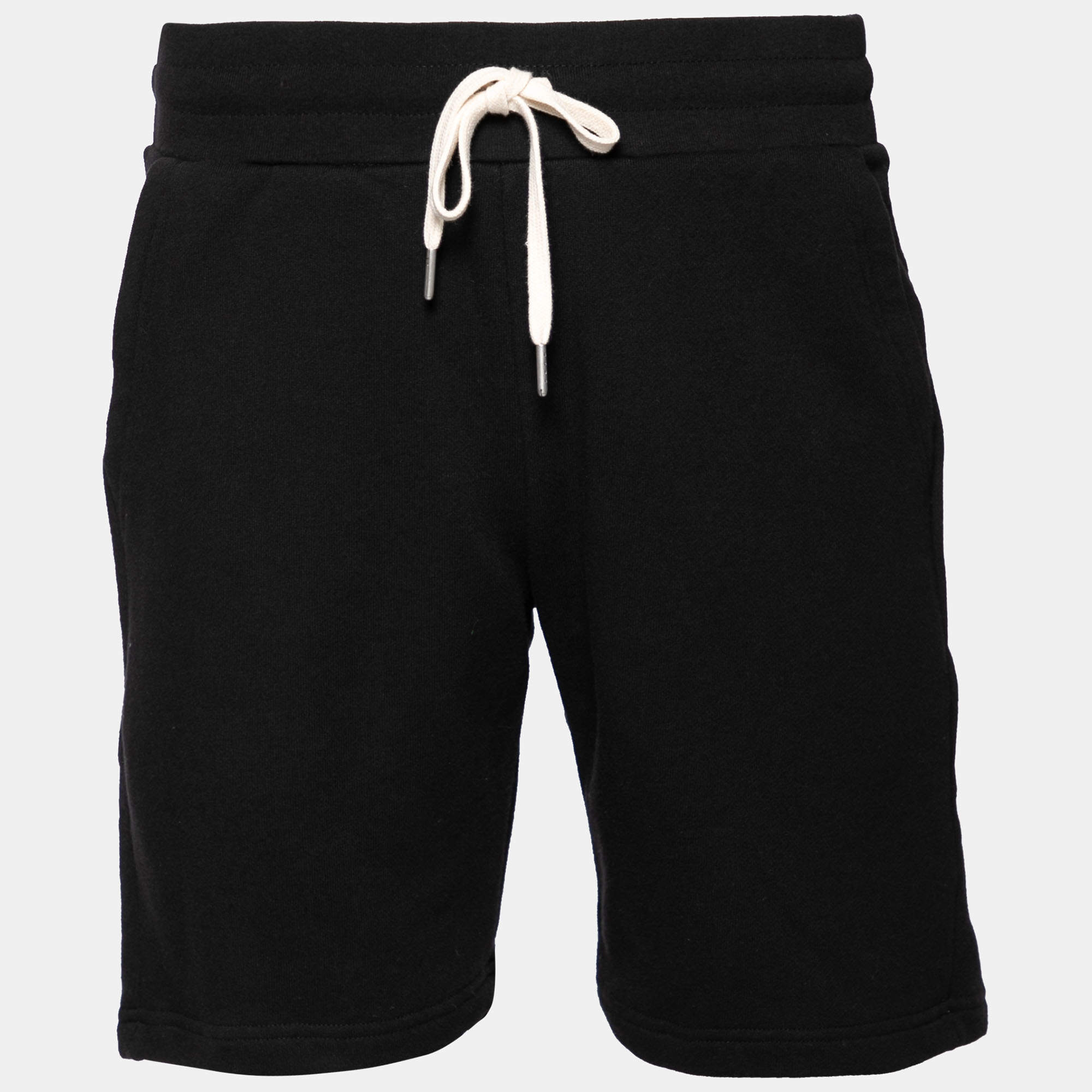 John Elliott Black Cotton Drawstring Waist Detail Shorts M