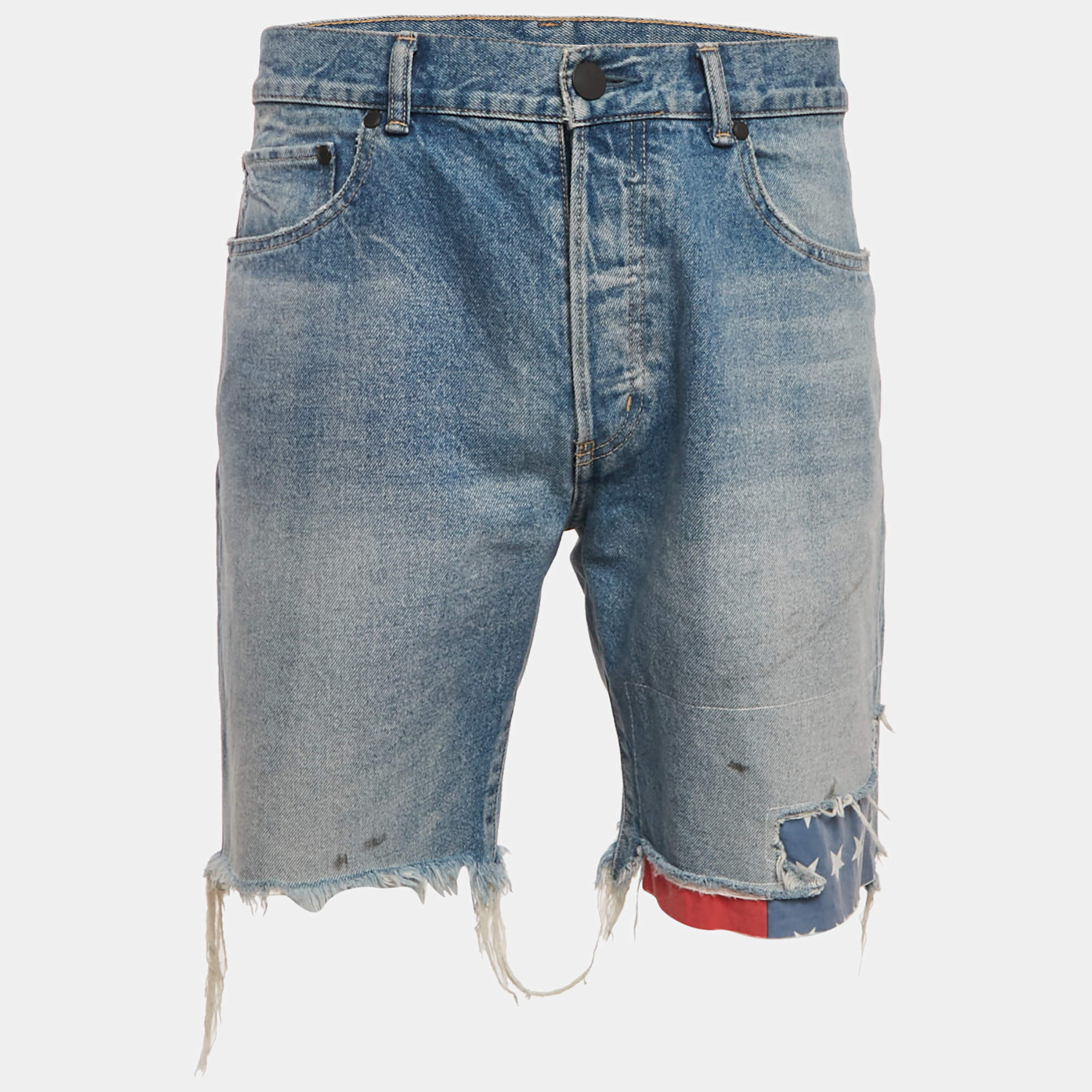 Pre Owned John Elliott Blue Denim Shorts M