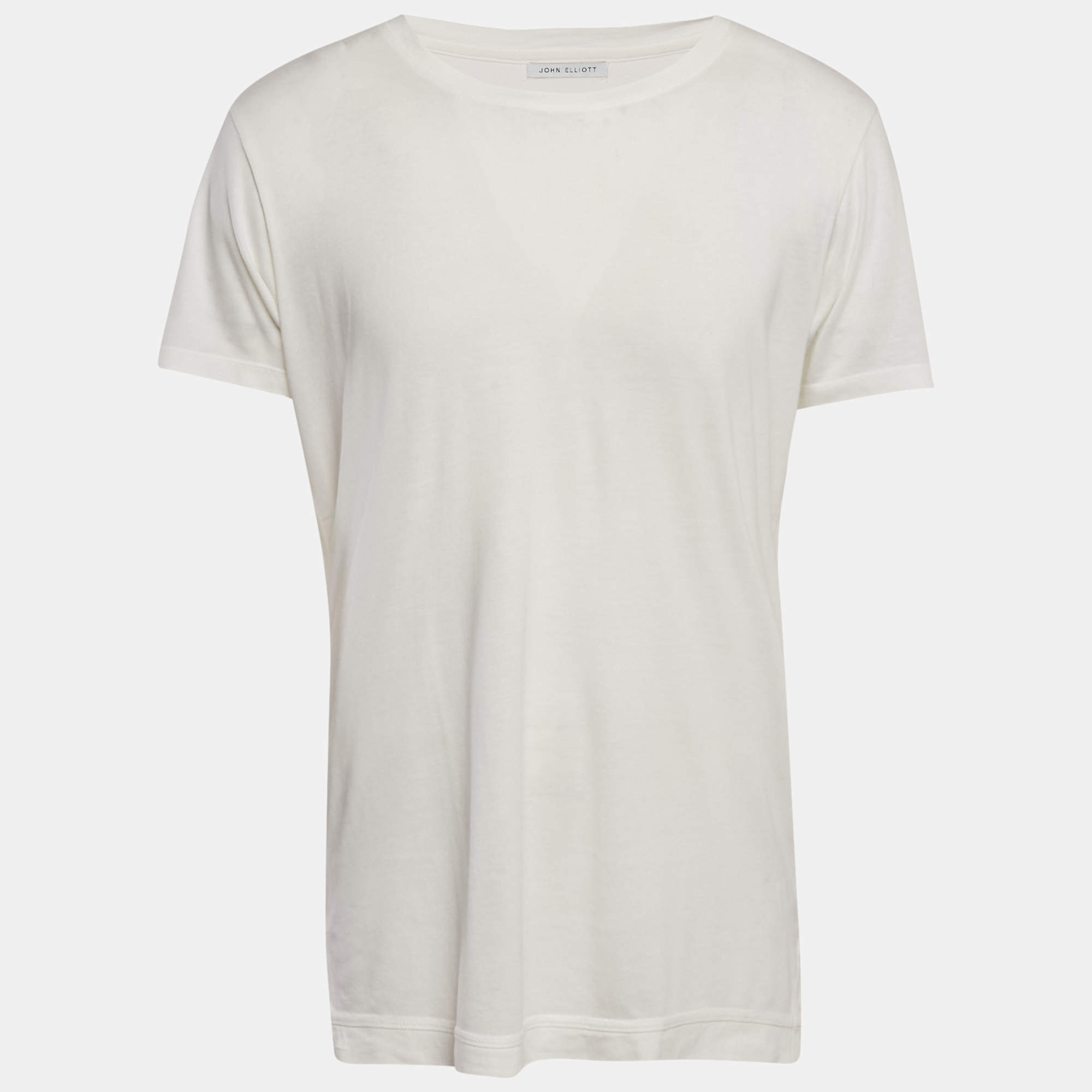 Pre Owned John Elliott Cream Jersey Crewneck T-Shirt XL