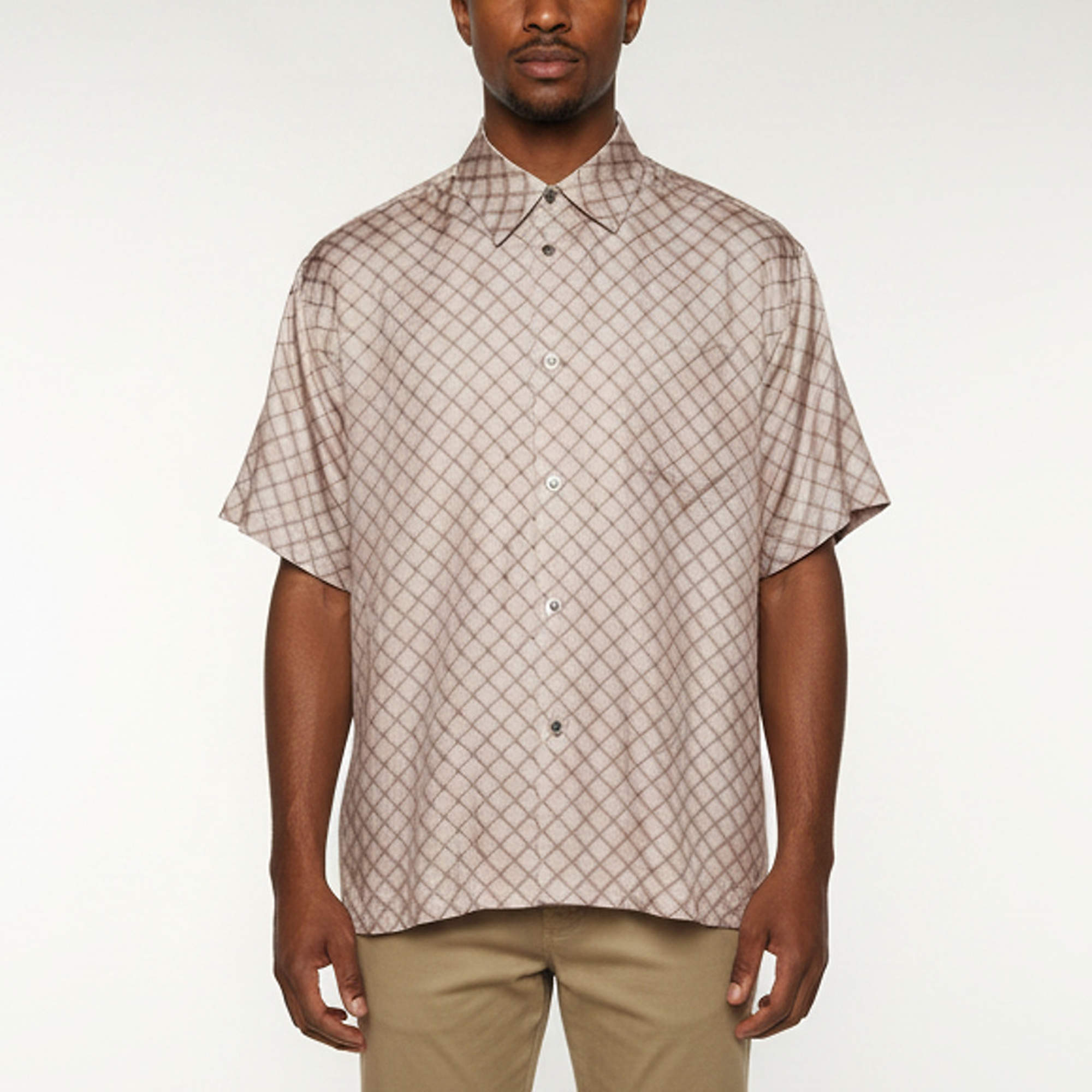 Pre Owned John Elliott Purple Printed Satin Short Sleeve T-Shirt XL 