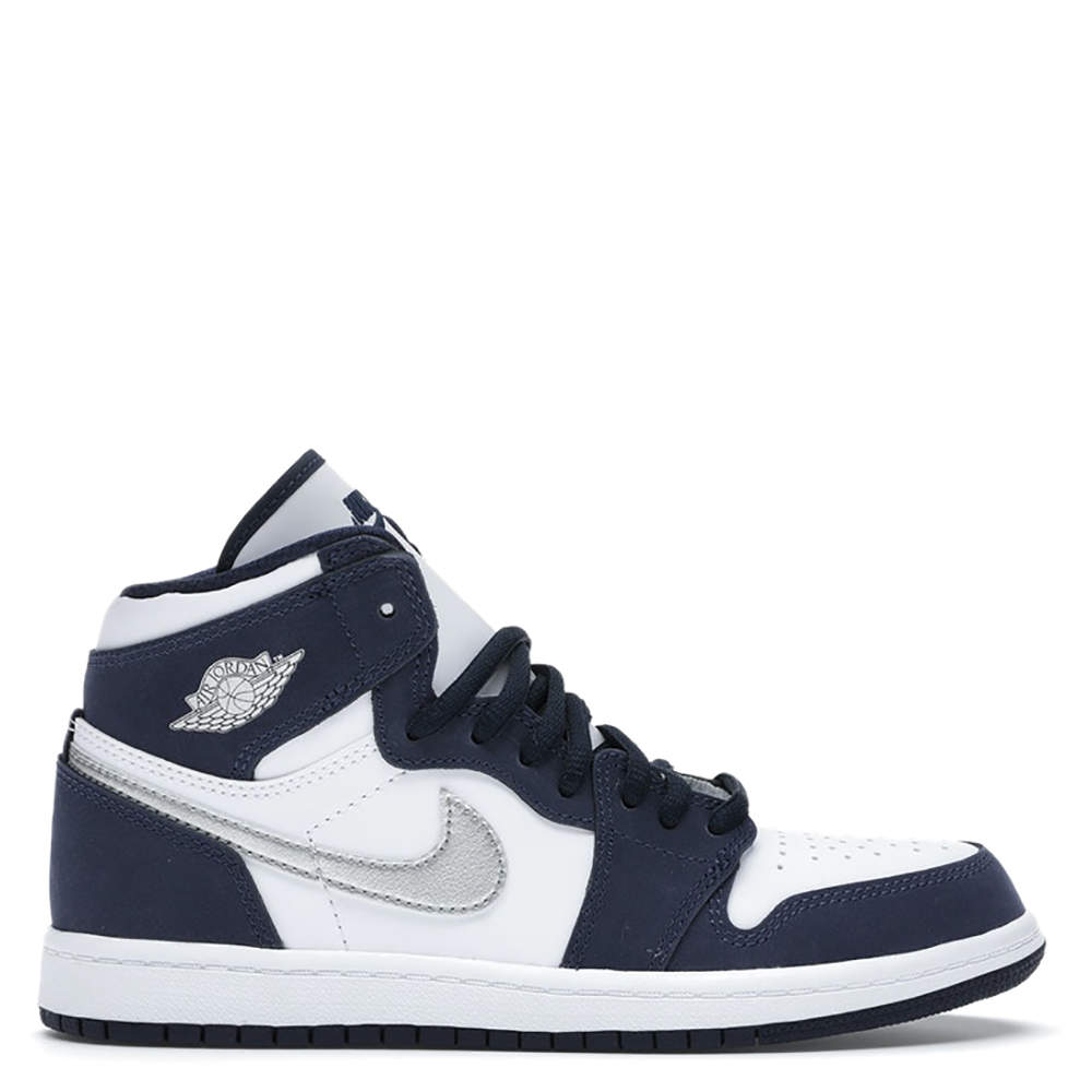 Pre Owned Nike Jordan 1 Retro High Japan Midnight Navy Sneakers Size EU 38.5 US 6Y