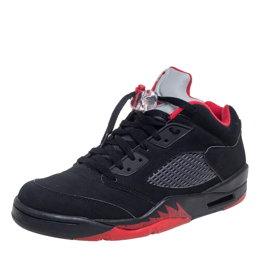 Jordan Black Nubuck Retro  Lace Up Sneakers Size 42.5