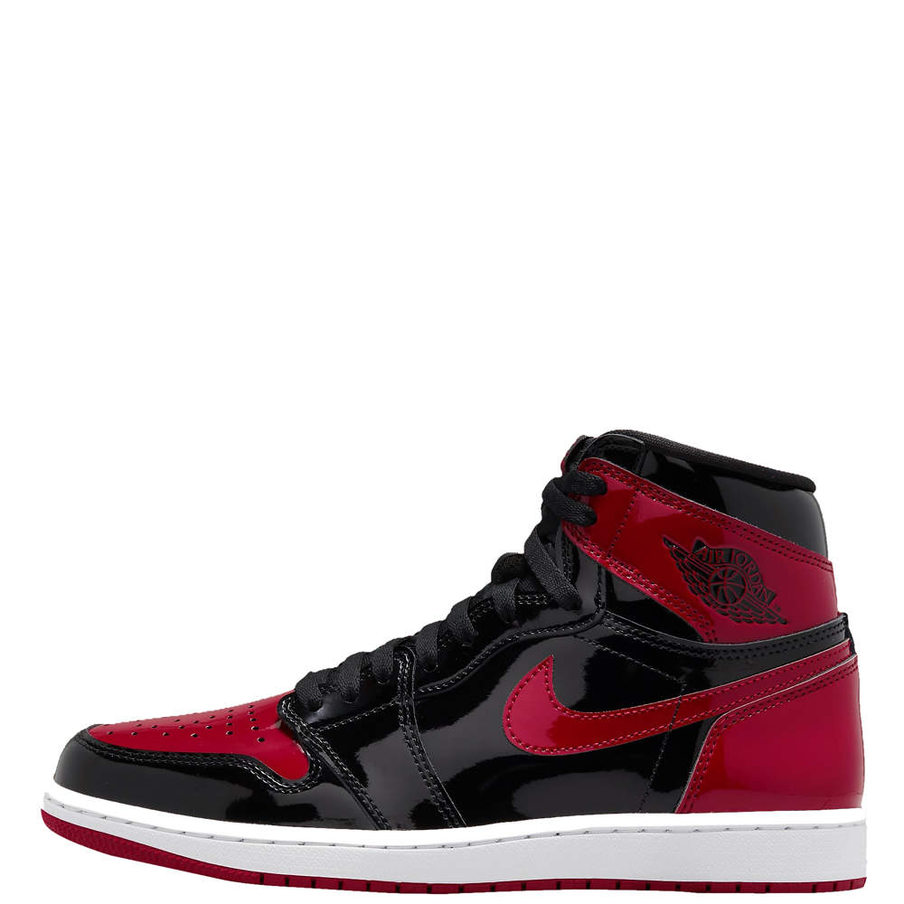Jordan 1 High Patent Bred Sneakers Size US 7 (EU 40)