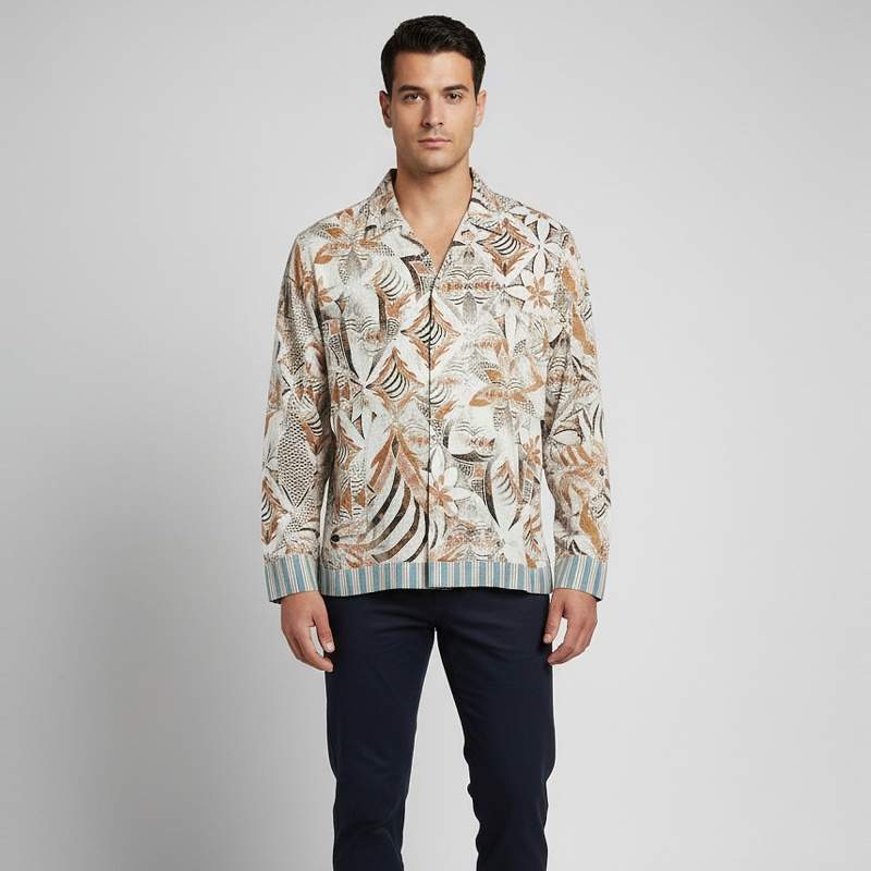 Pre Owned Just Cavalli Multicolor Printed Cotton Long Sleeve T-shirt XXL