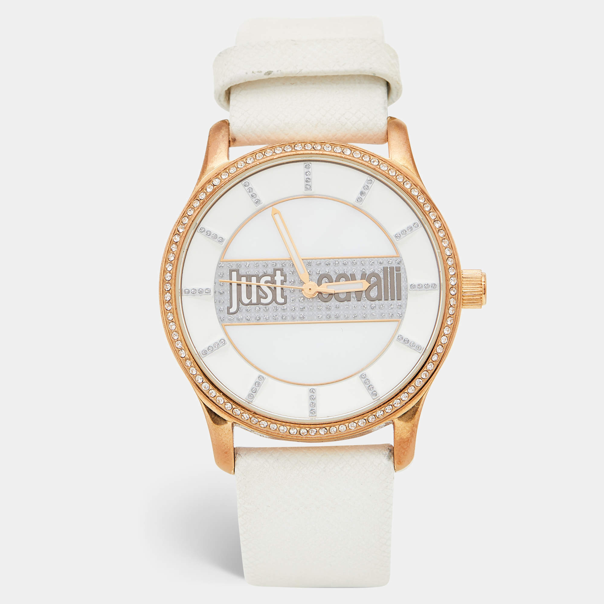 Pre Owned Just Cavalli Mother of pearl Rose Gold Plated Stainless Steel R7251127501c Women's Wristwatch 38 mm