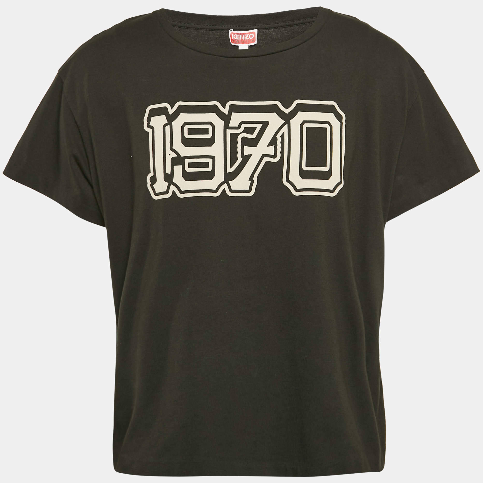 Pre Owned Kenzo Black Graphic Print Cotton Boxy T-Shirt M