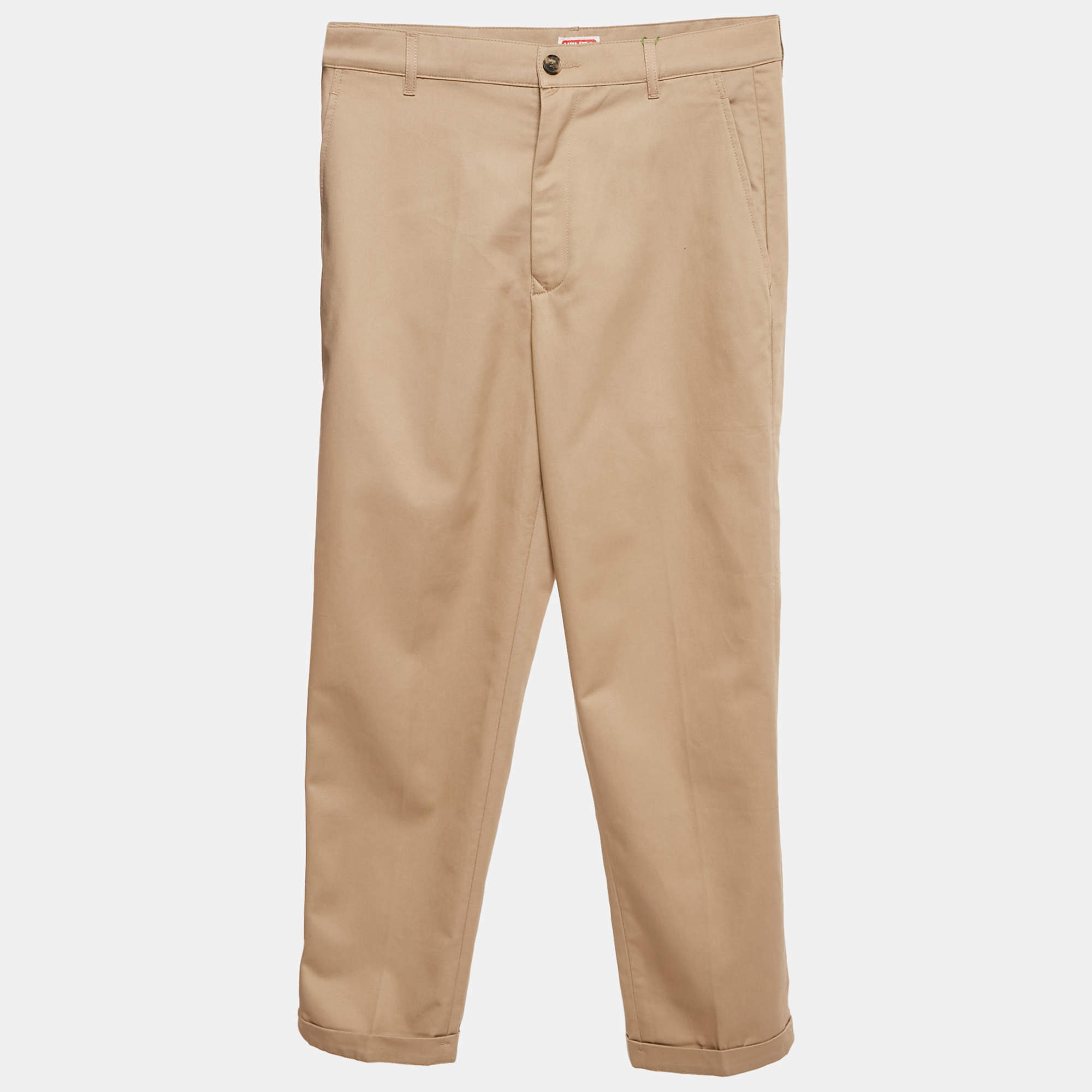Pre Owned Kenzo Beige Gabardine Chino Trousers S