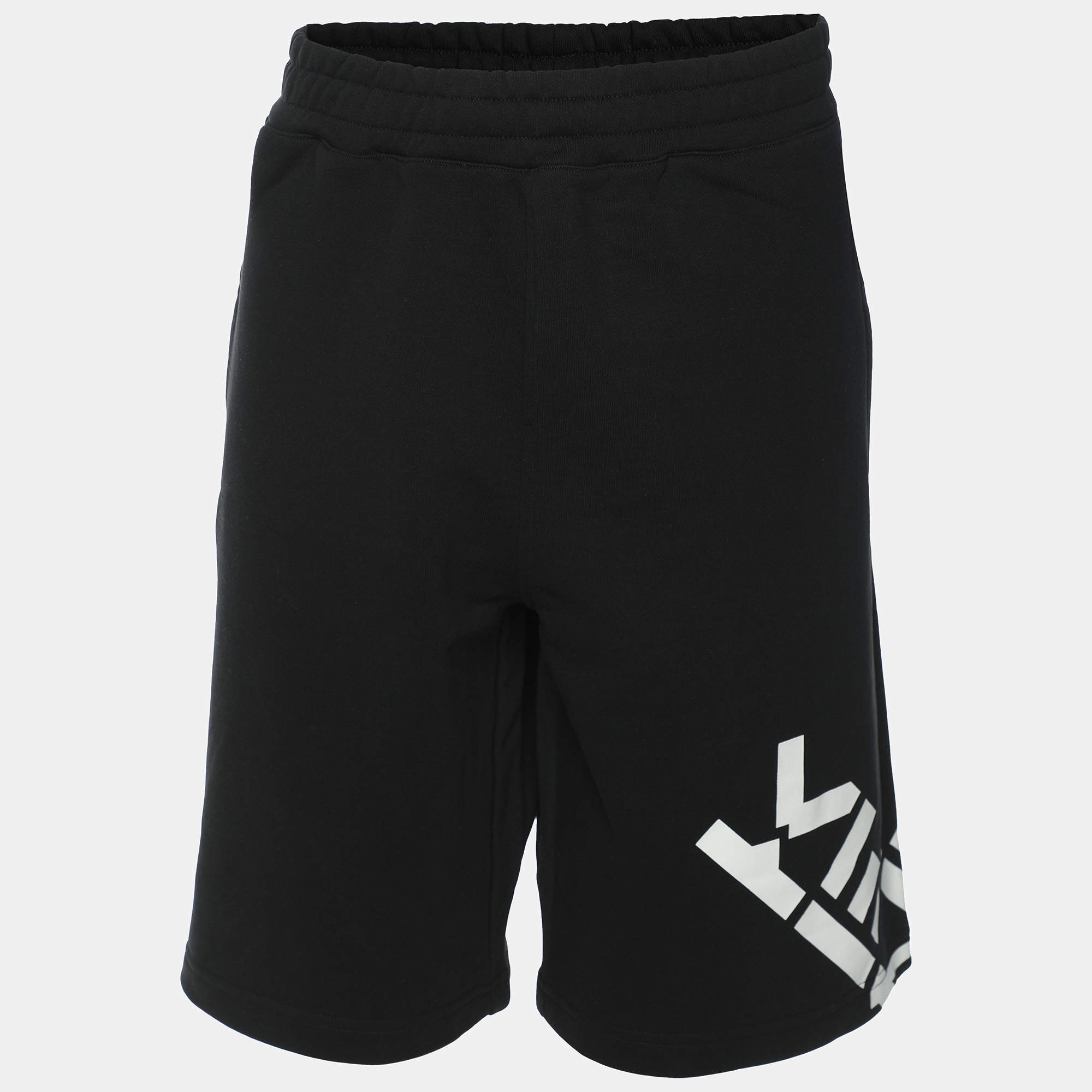 Kenzo Black Jersey Logo Print Short L