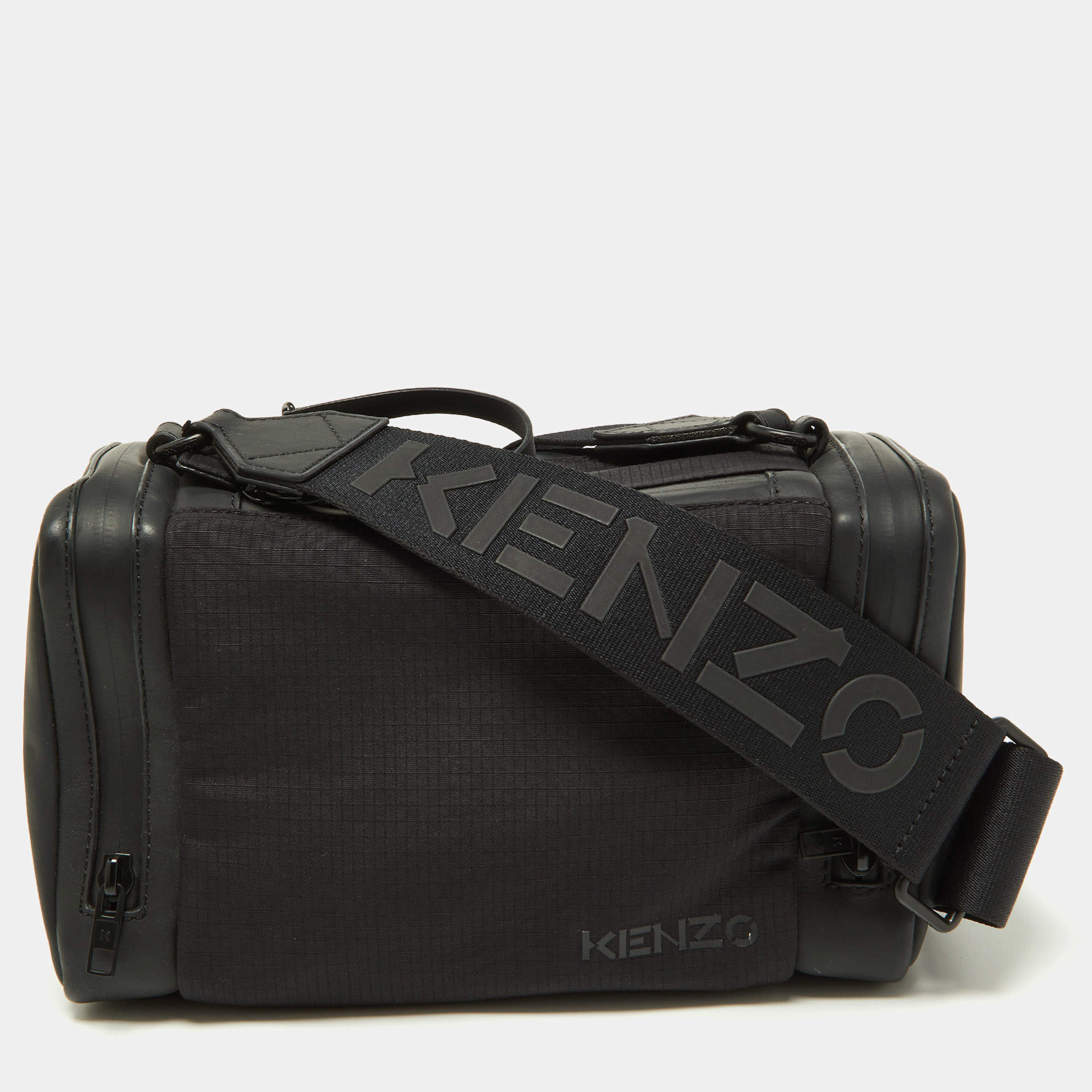 Pre Owned Kenzo Black Nylon and Faux Leather Crossbody Bag