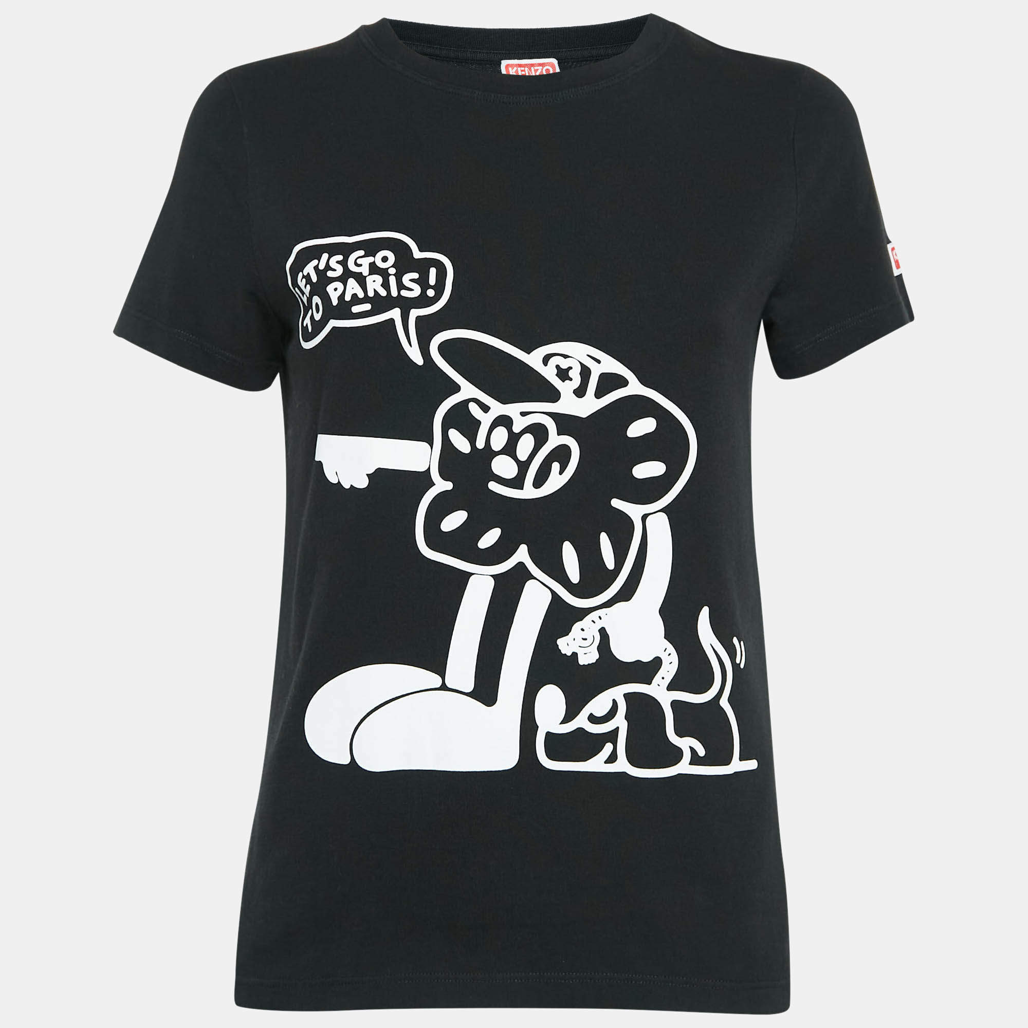 Kenzo Black Boke Boy Travels Print Cotton T Shirt S Kenzo TLC