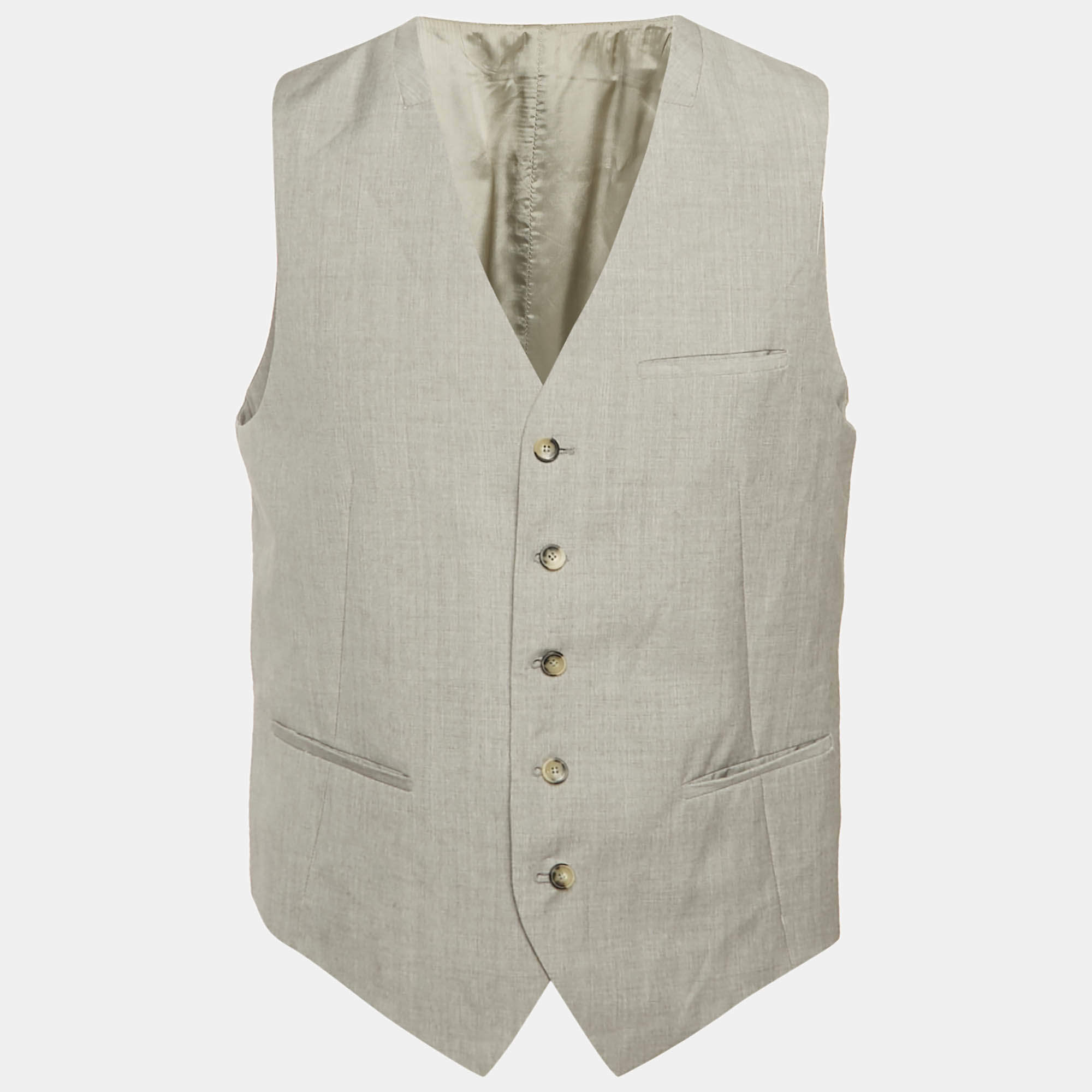 Pre Owned Kenzo Grey Wool Formal Vest XL