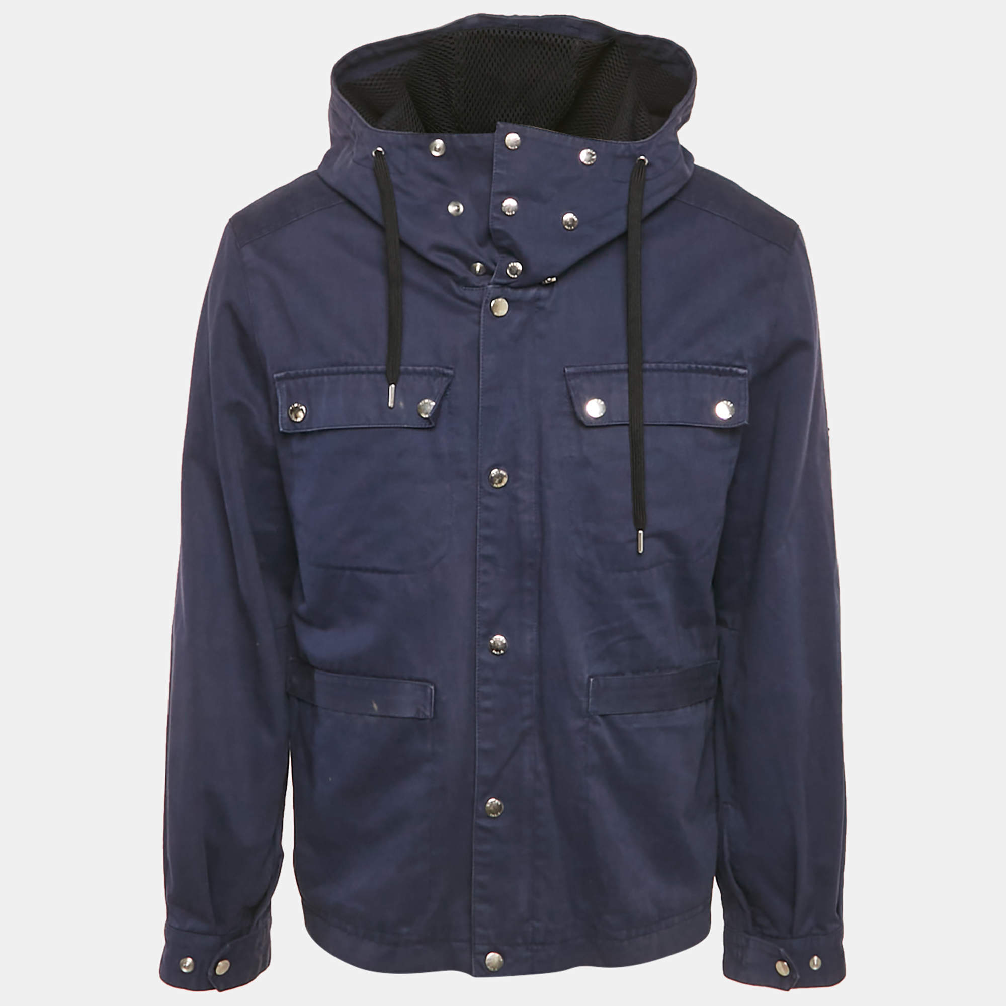 مملوكة مسبقًا Kenzo Navy Blue Cotton Blend Hooded Jacket M