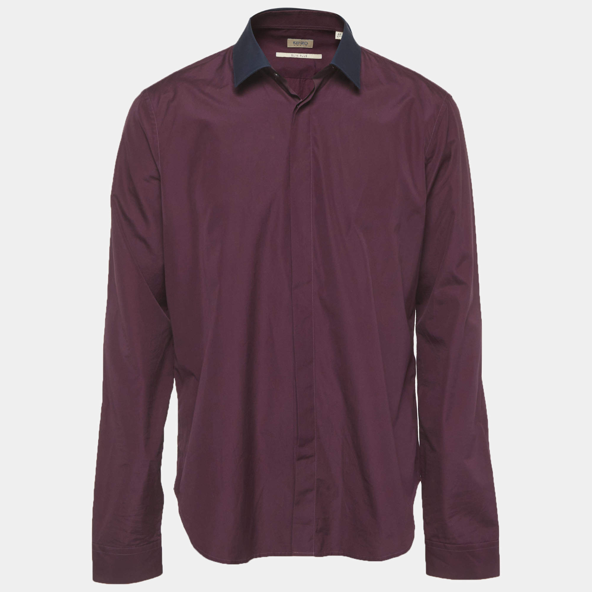 Pre Owned Kenzo Purple Cotton Slim Plus Shirt 3XL