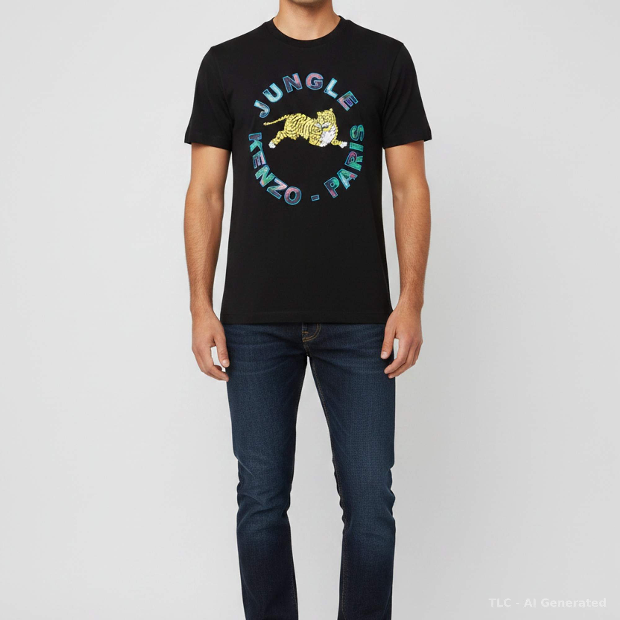 Pre Owned Kenzo X H&M Black Jersey Embroidered Short Sleeve T-Shirt S