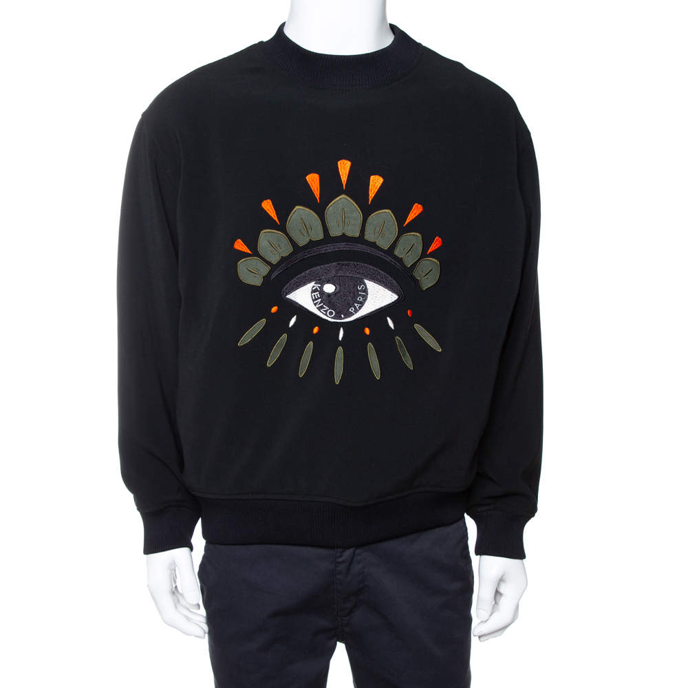 Pre Owned سويتشيرت كينزر تريكو مطرز عين أسود مقاس متوسط - ميديوم