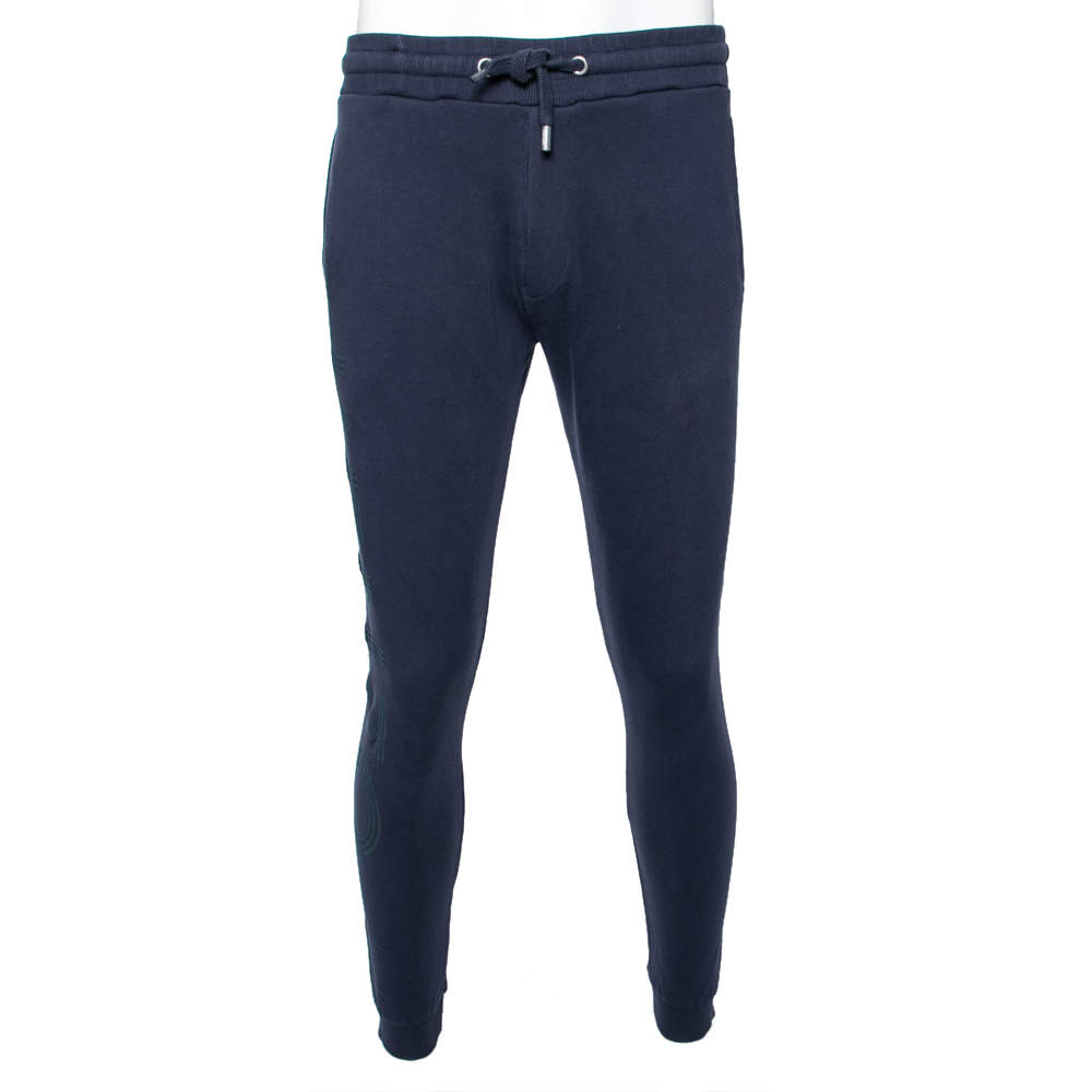 Kenzo Navy Blue Knit Logo Sweatpants S