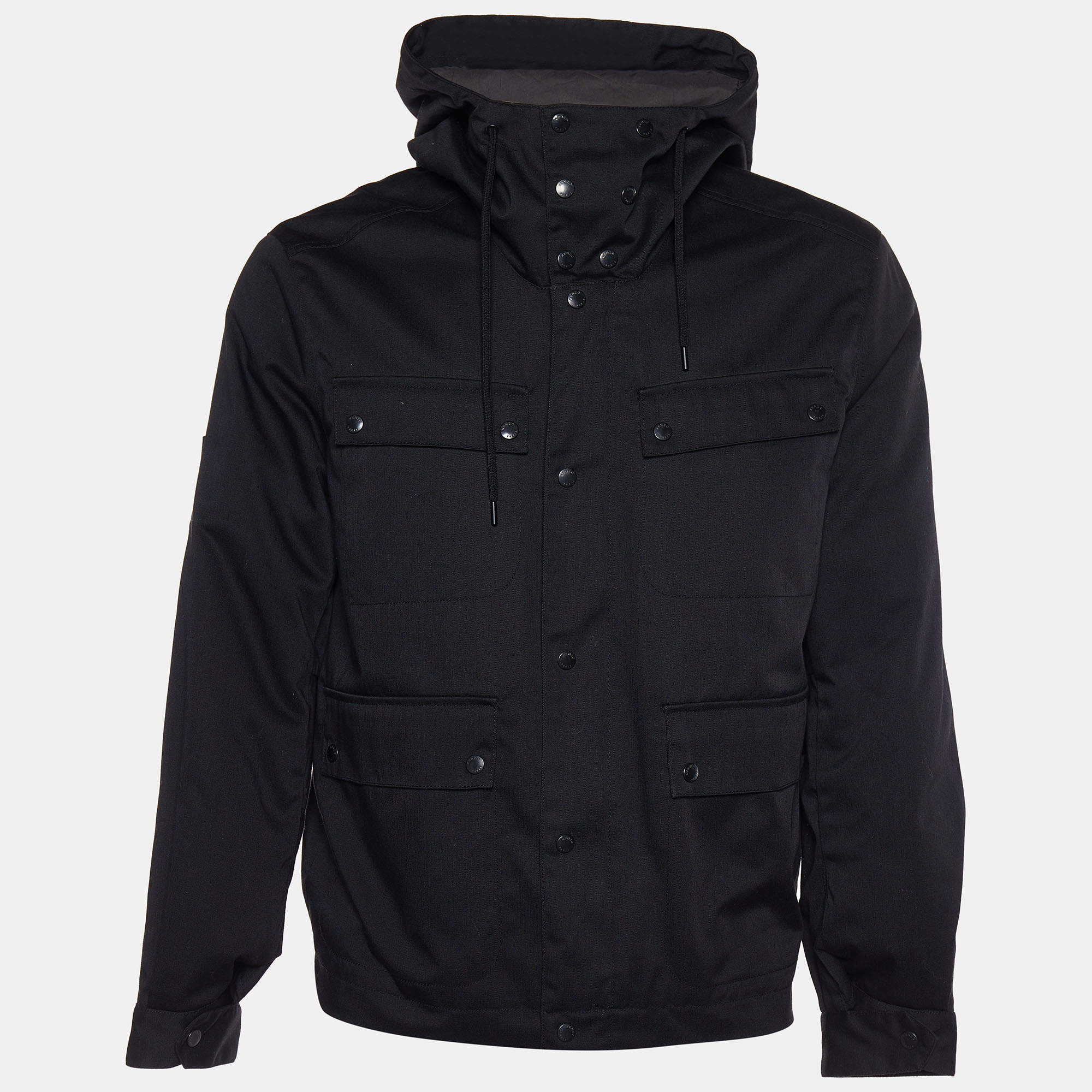 Pre Owned Kenzo Black Quilted Lined Hooded Jacket S